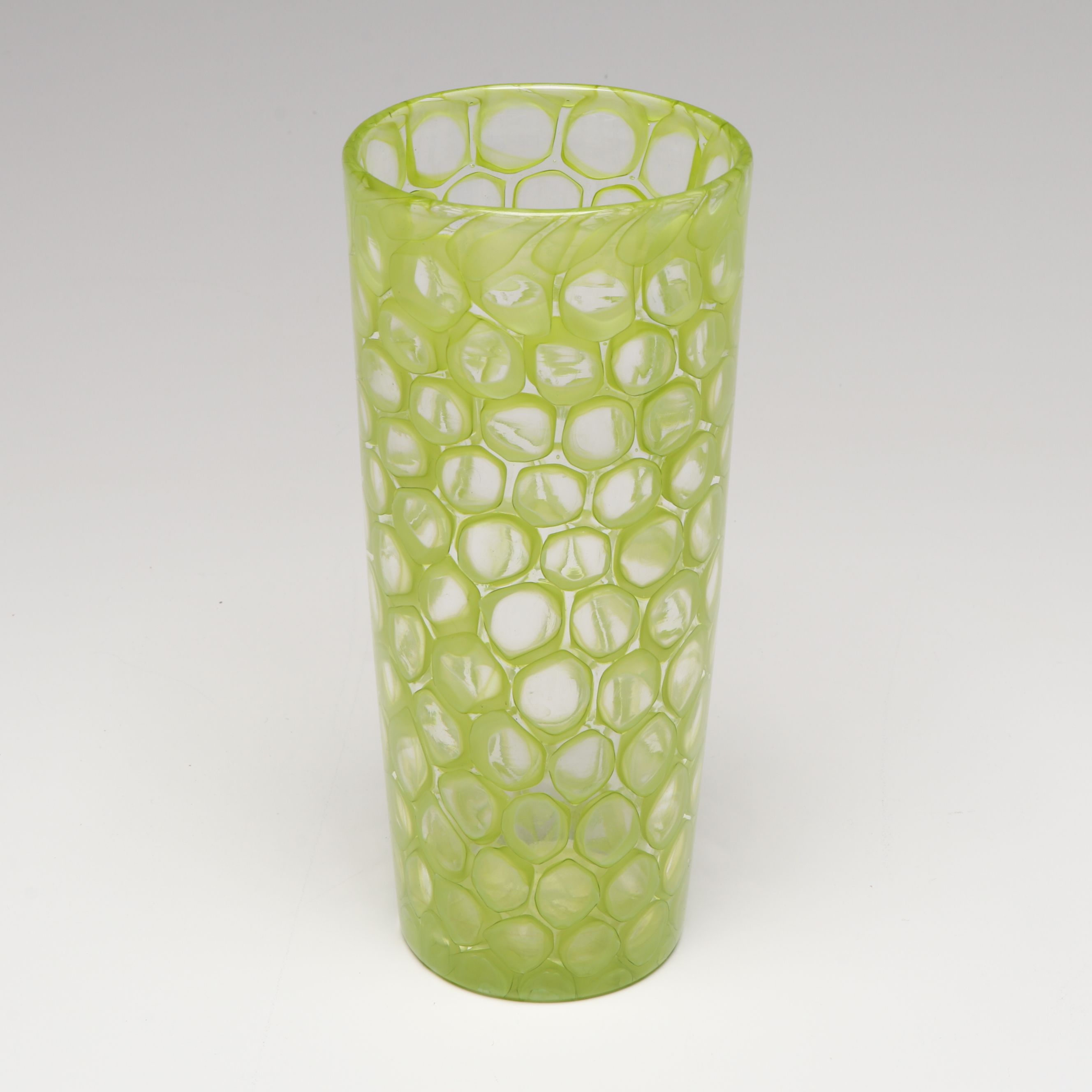 Sam Stang Studio Glass Reticello Bullicante Cup and Glass Tumblers