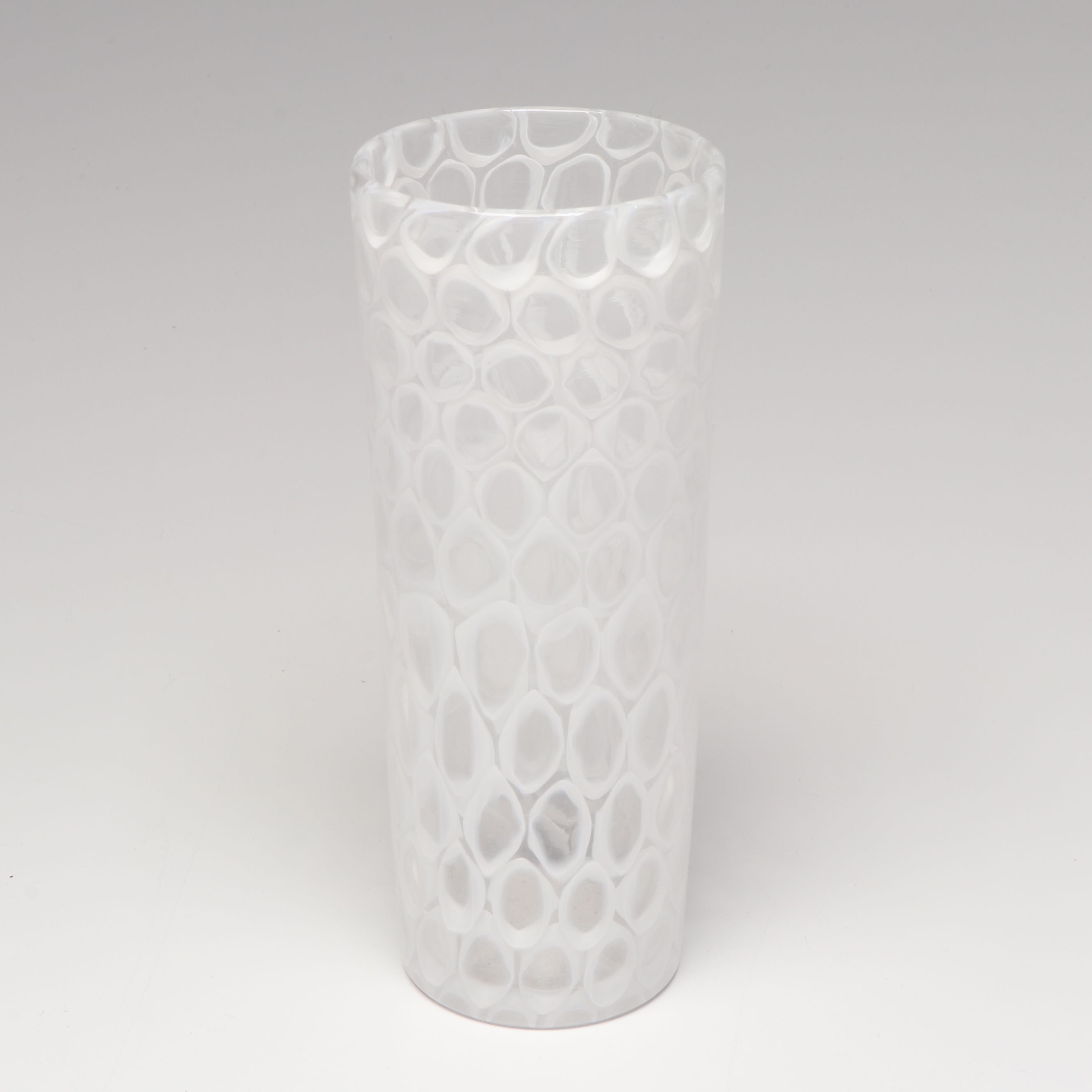Sam Stang Studio Glass Reticello Bullicante Cup and Glass Tumblers