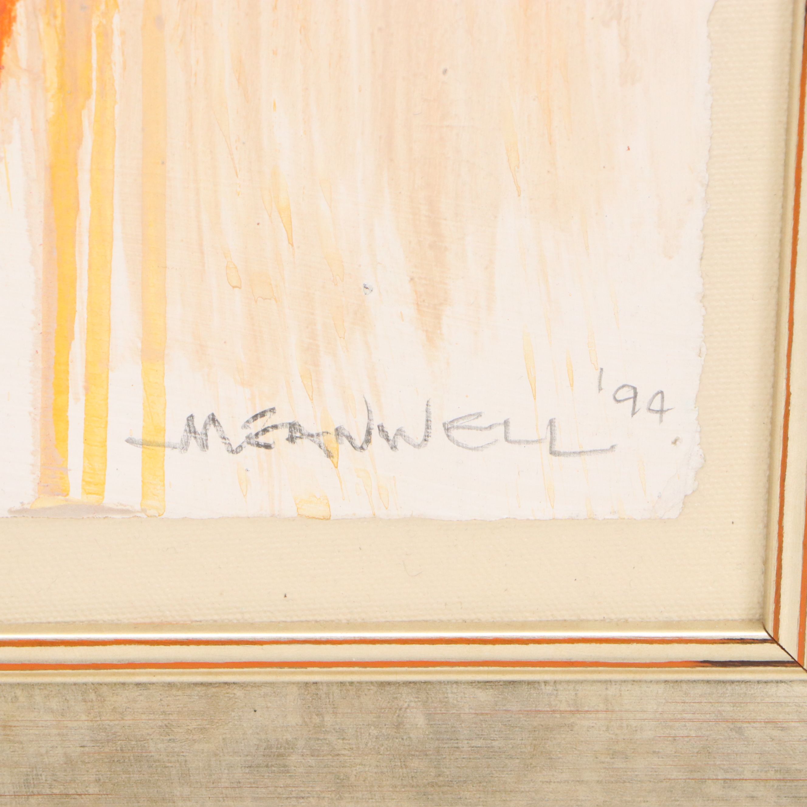 Jack Meanwell Mixed Media Painting, 1994