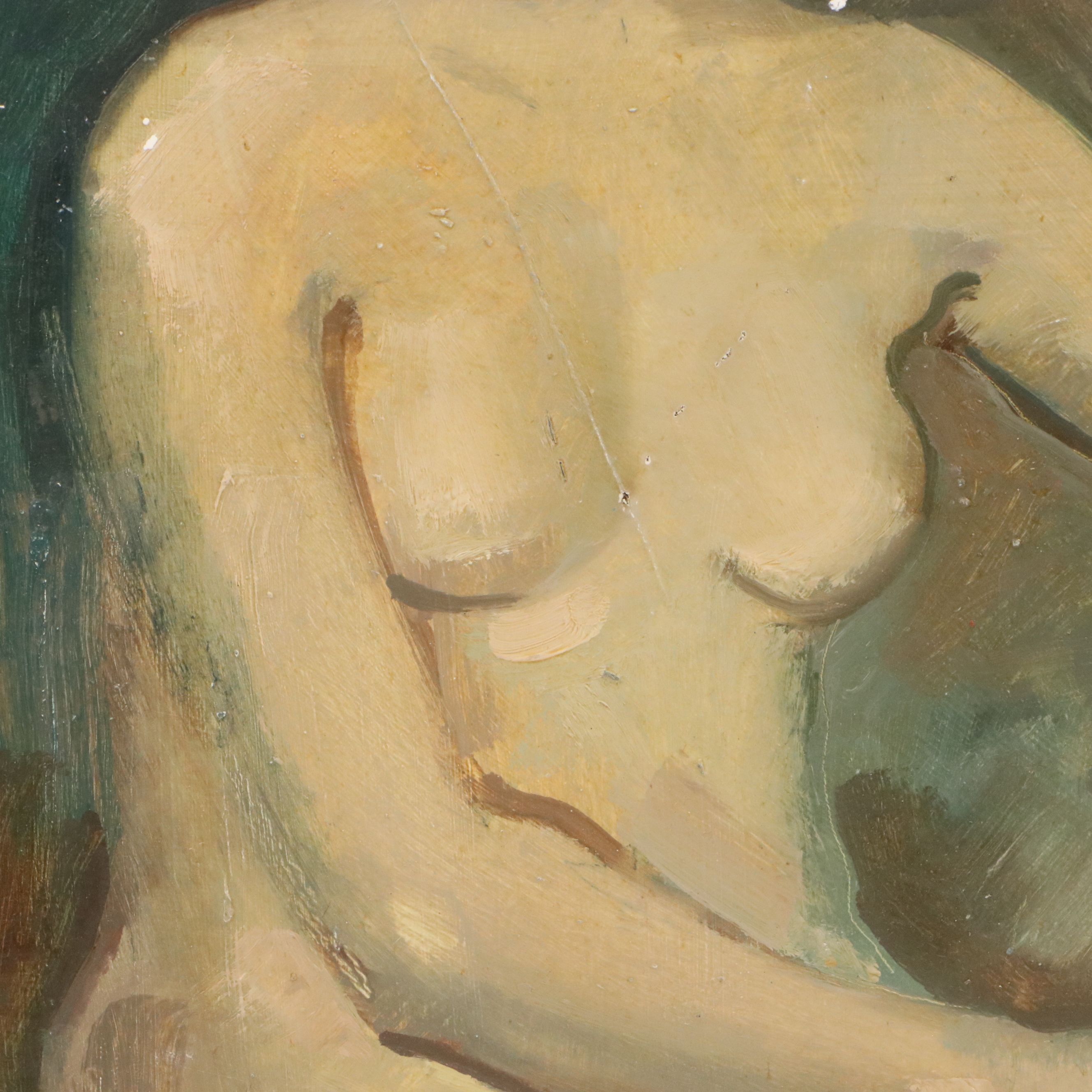 Jack Meanwell Oil Painting of Seated Figure, Late 20th Century