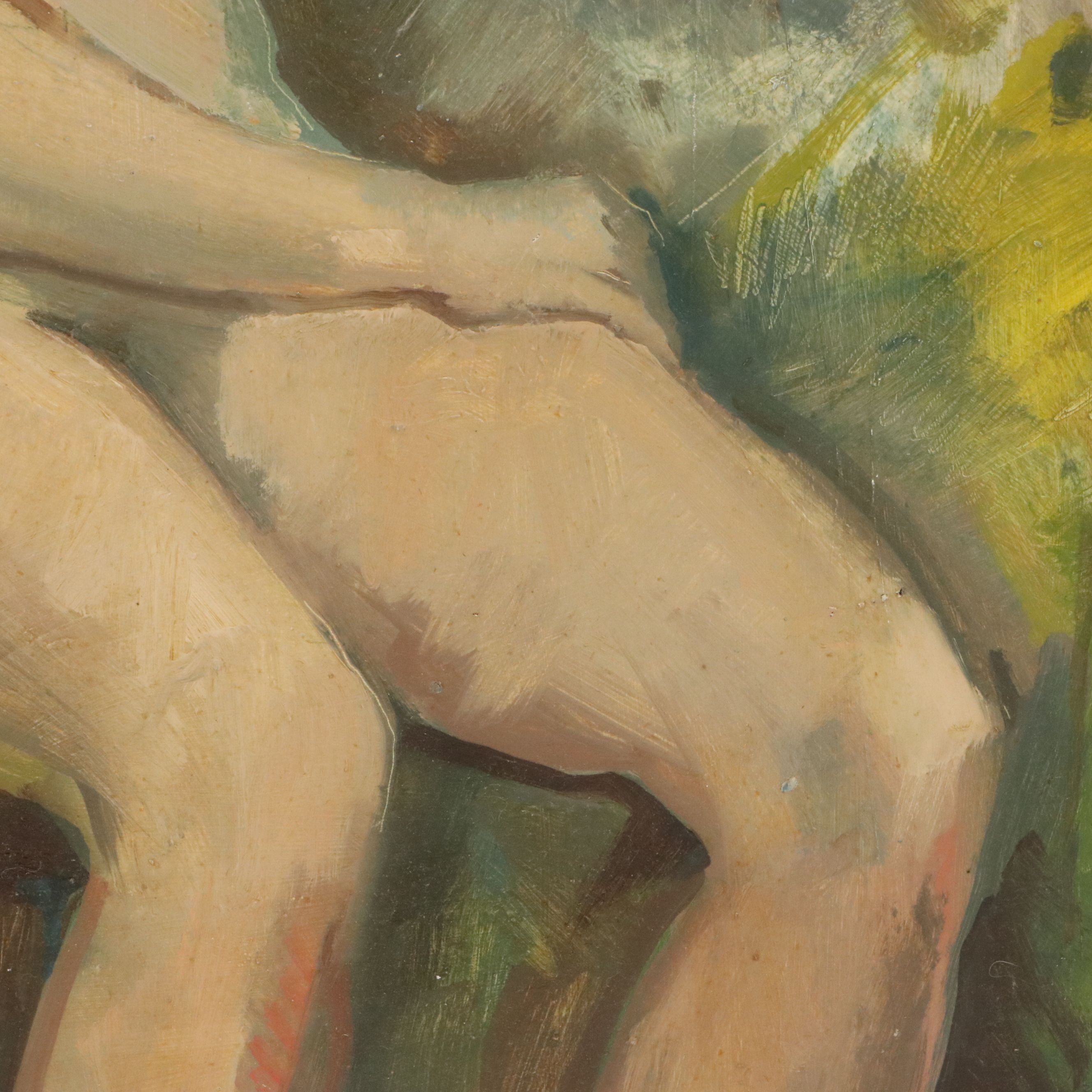 Jack Meanwell Oil Painting of Seated Figure, Late 20th Century