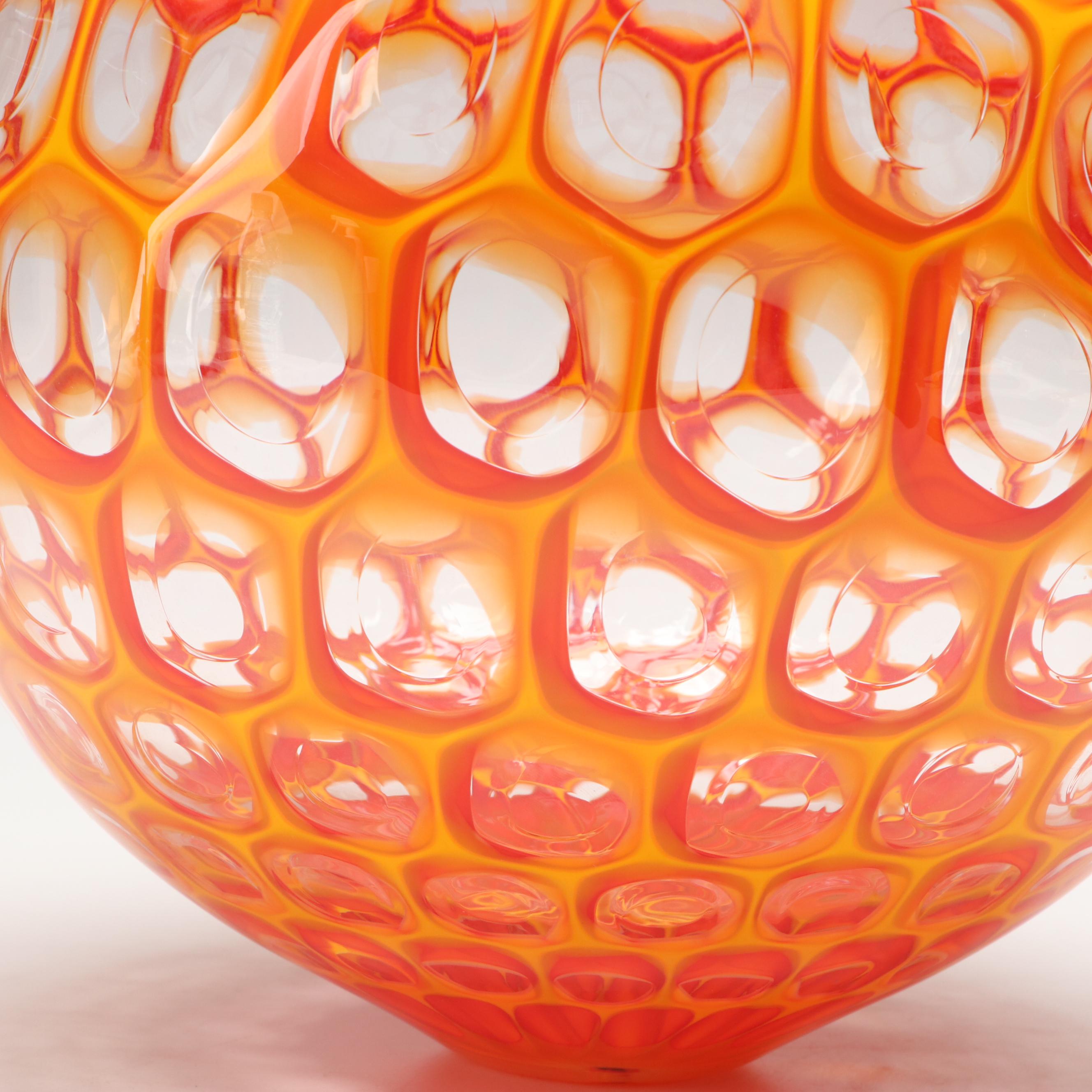 Sam Stang Signed Murrini Blown Glass Vase, 2007