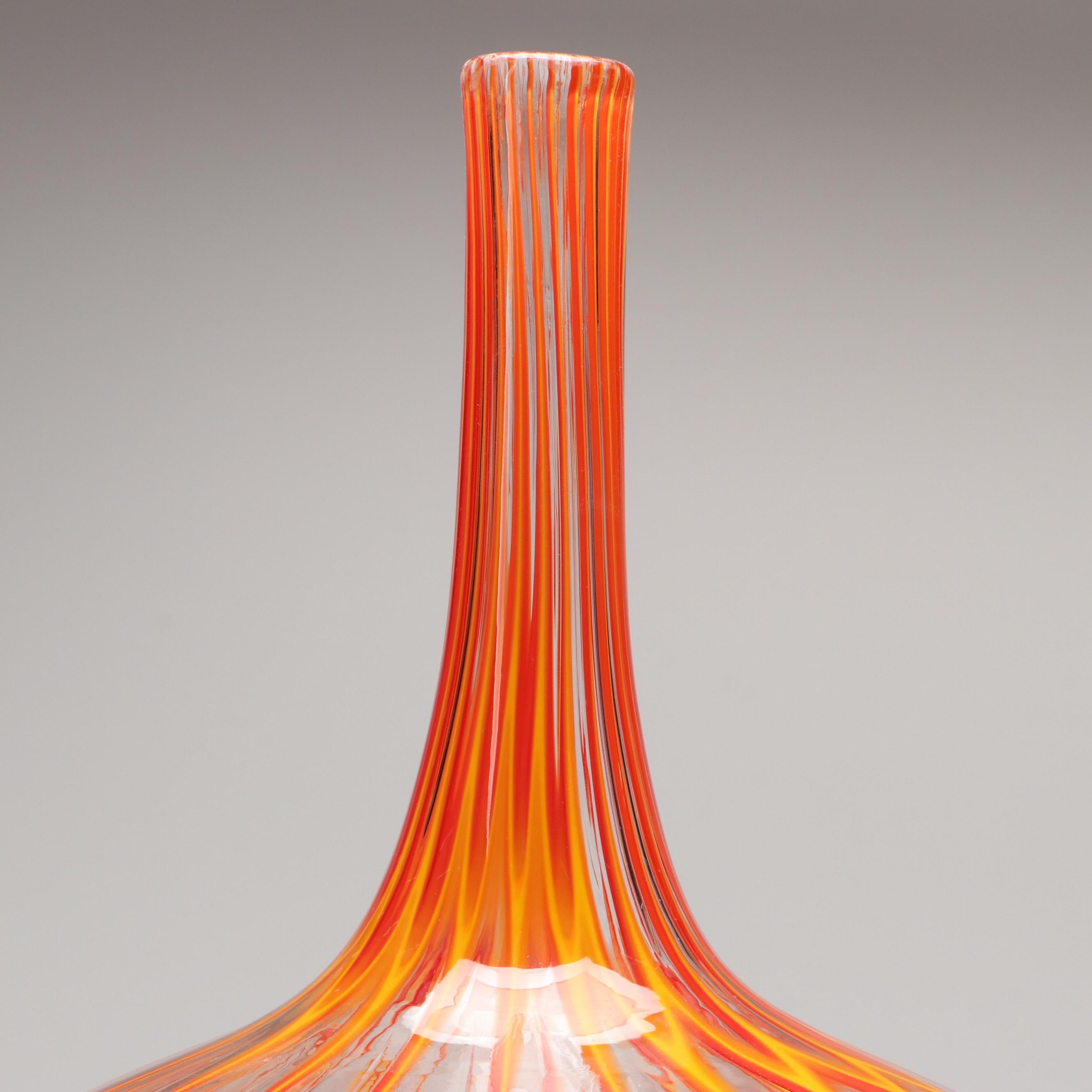 Sam Stang Signed Murrini Blown Glass Vase, 2007