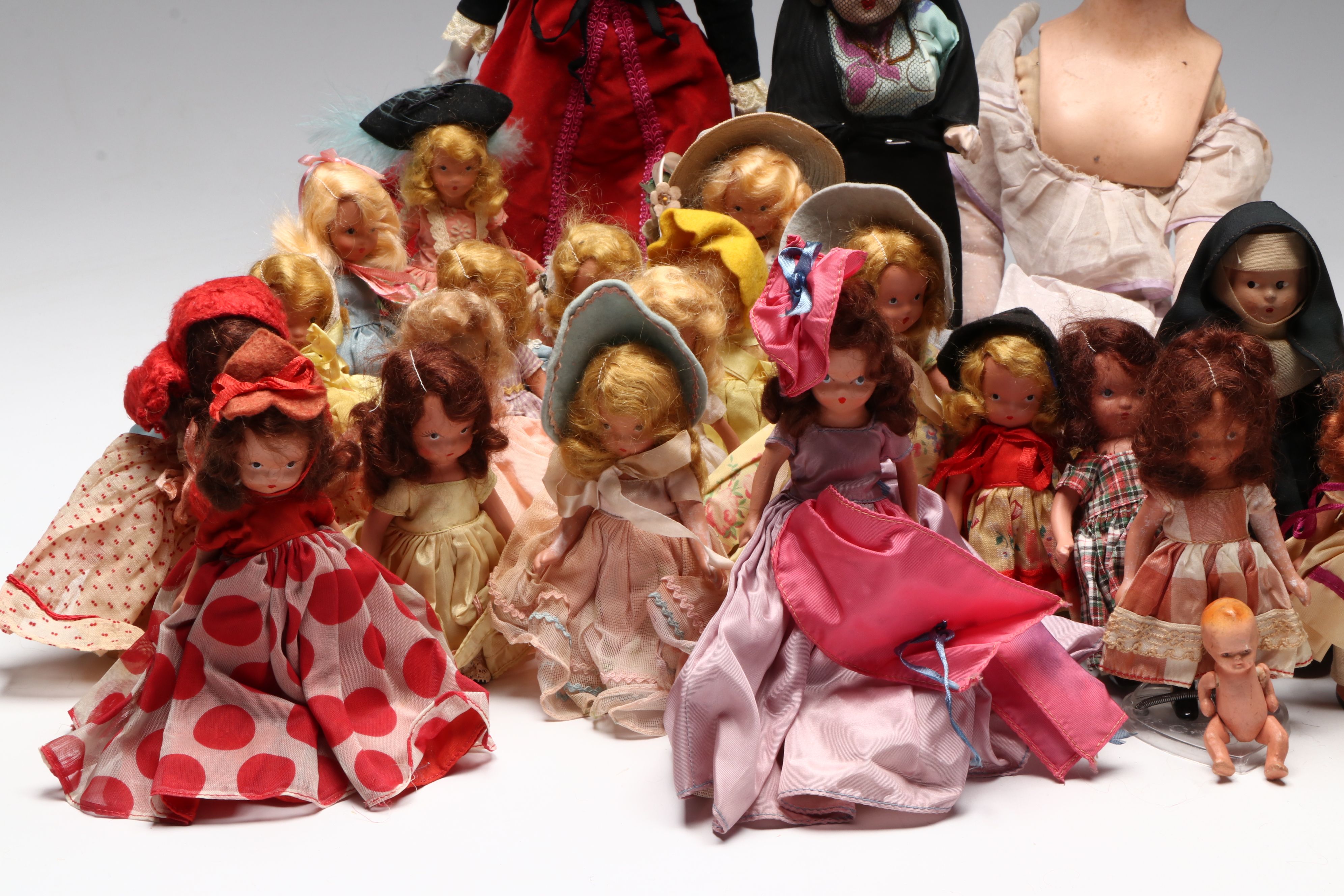 Antique Boudoir Doll with Knickerbocker, Nancy Ann and Other Vintage Dolls