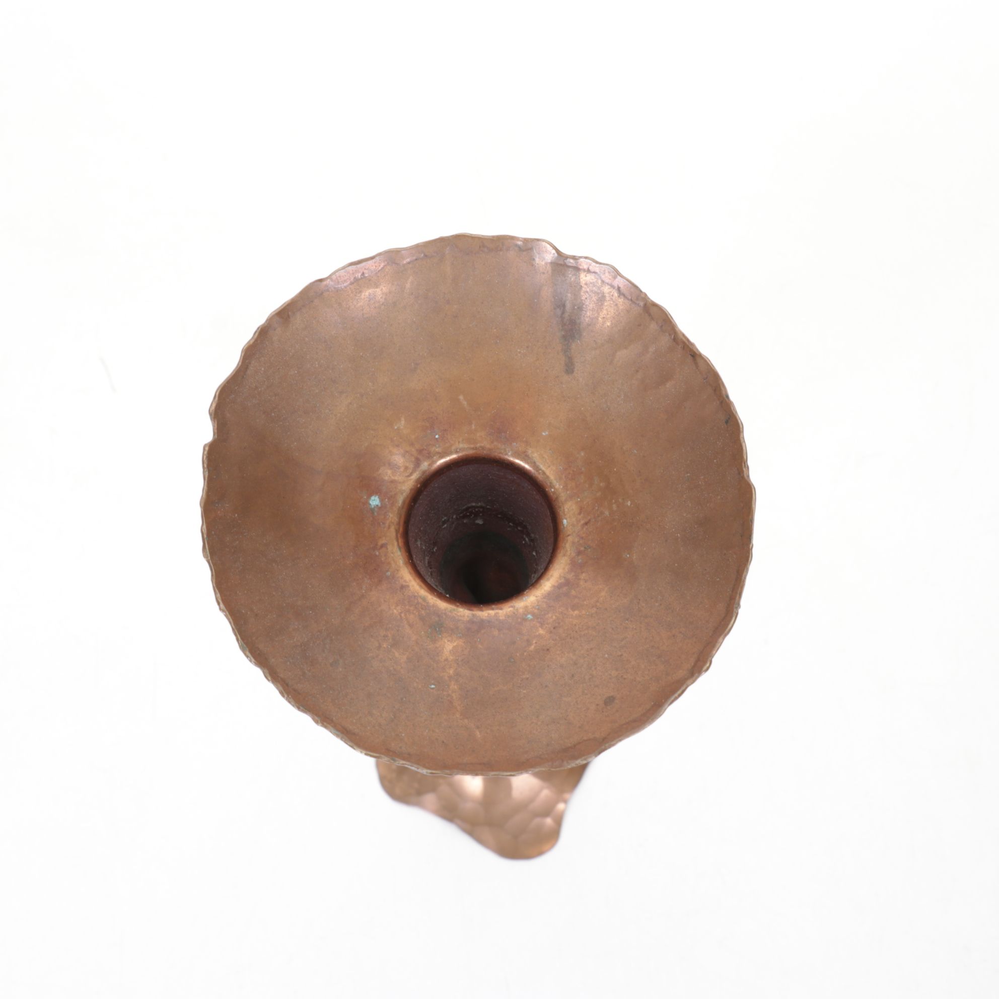 Hessel Studios Hand Wrought Hammered Copper Candlesticks