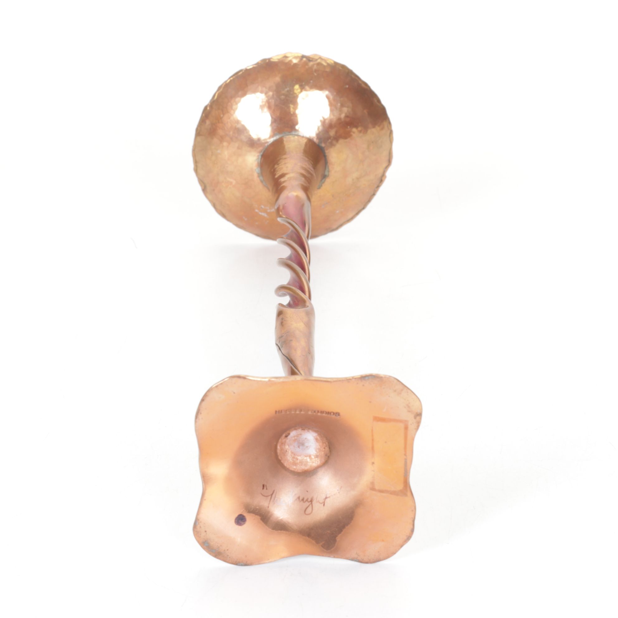Hessel Studios Hand Wrought Hammered Copper Candlesticks
