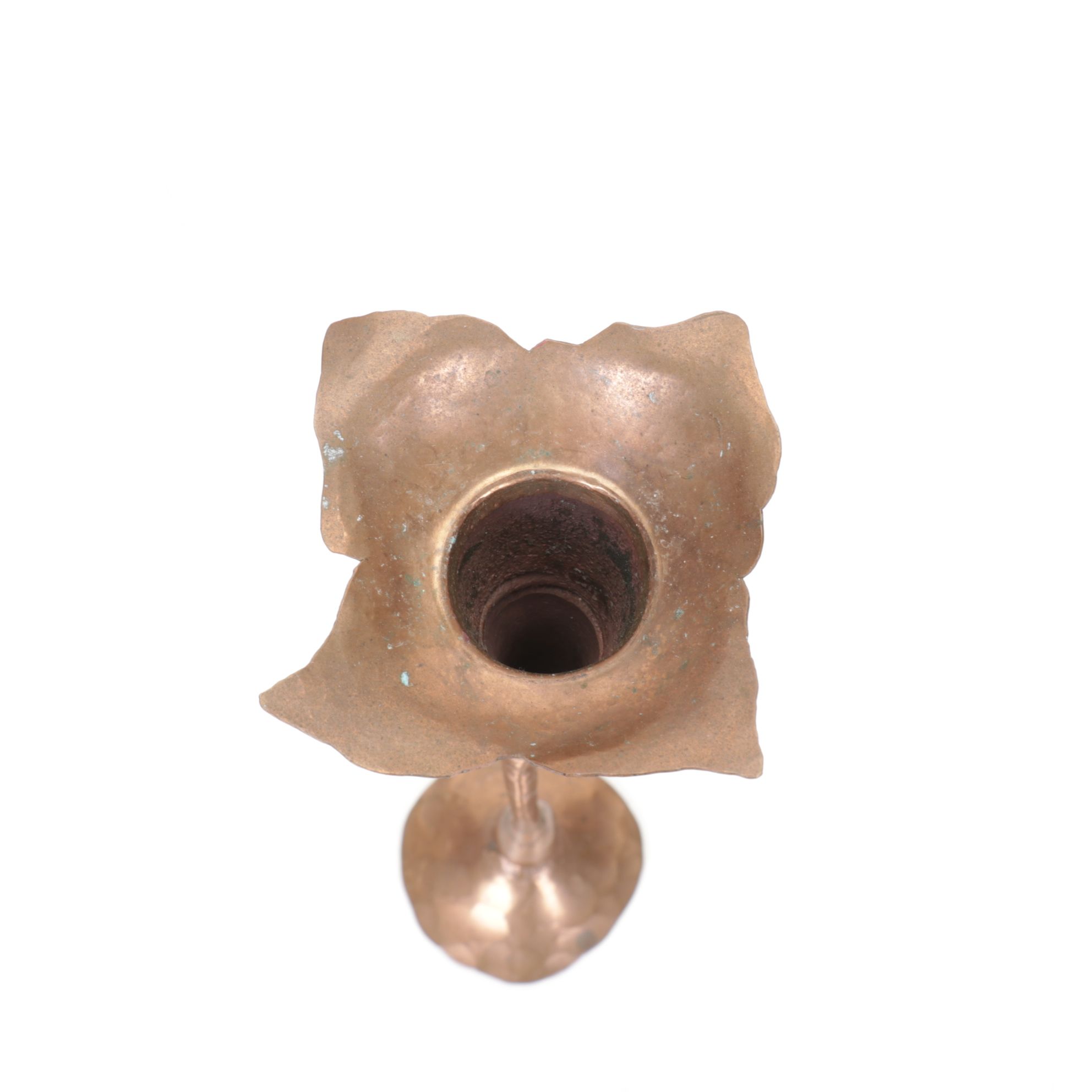 Hessel Studios Hand Wrought Hammered Copper Candlesticks