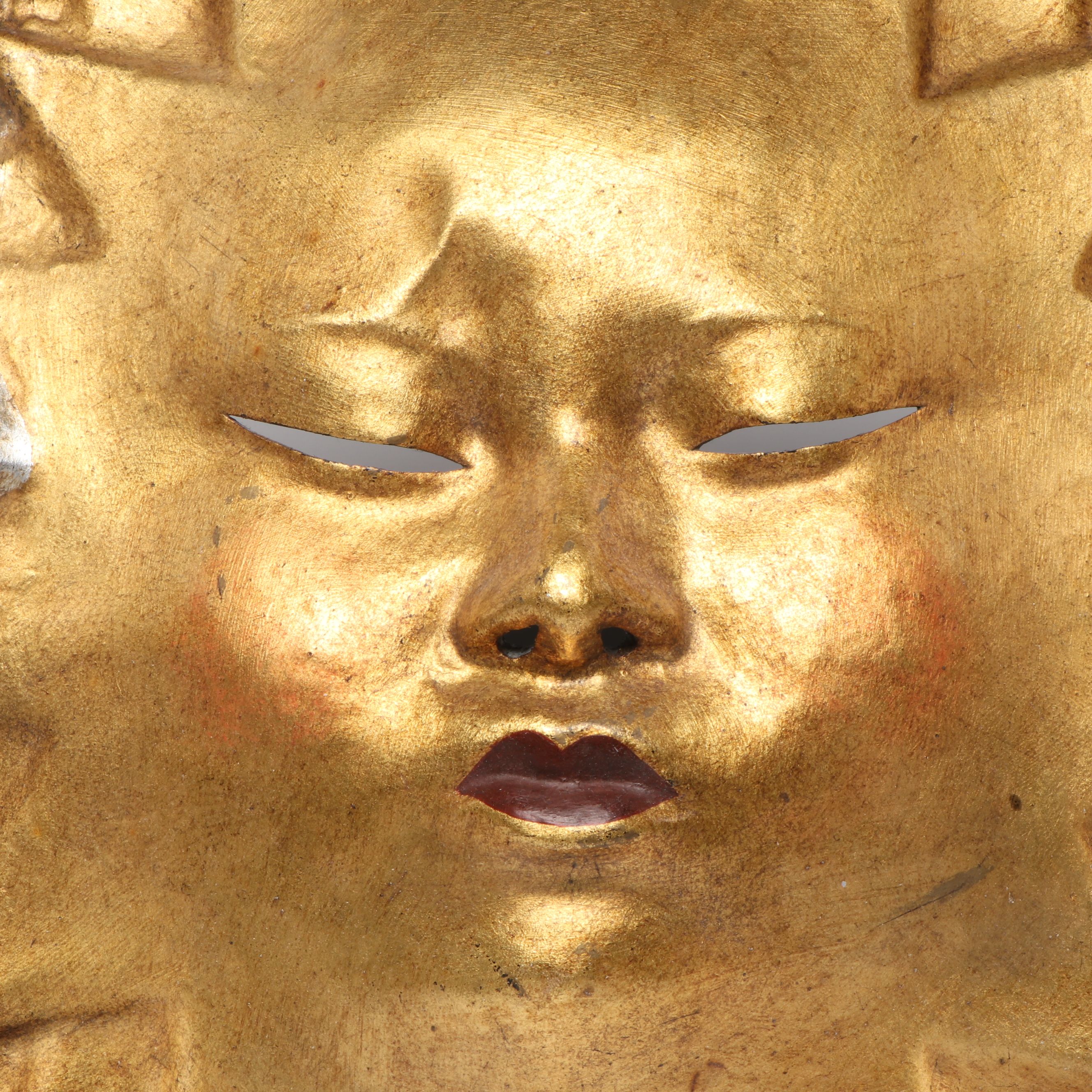 Italian Alice Sun in Moon Papier-Mâché Mask, 1990