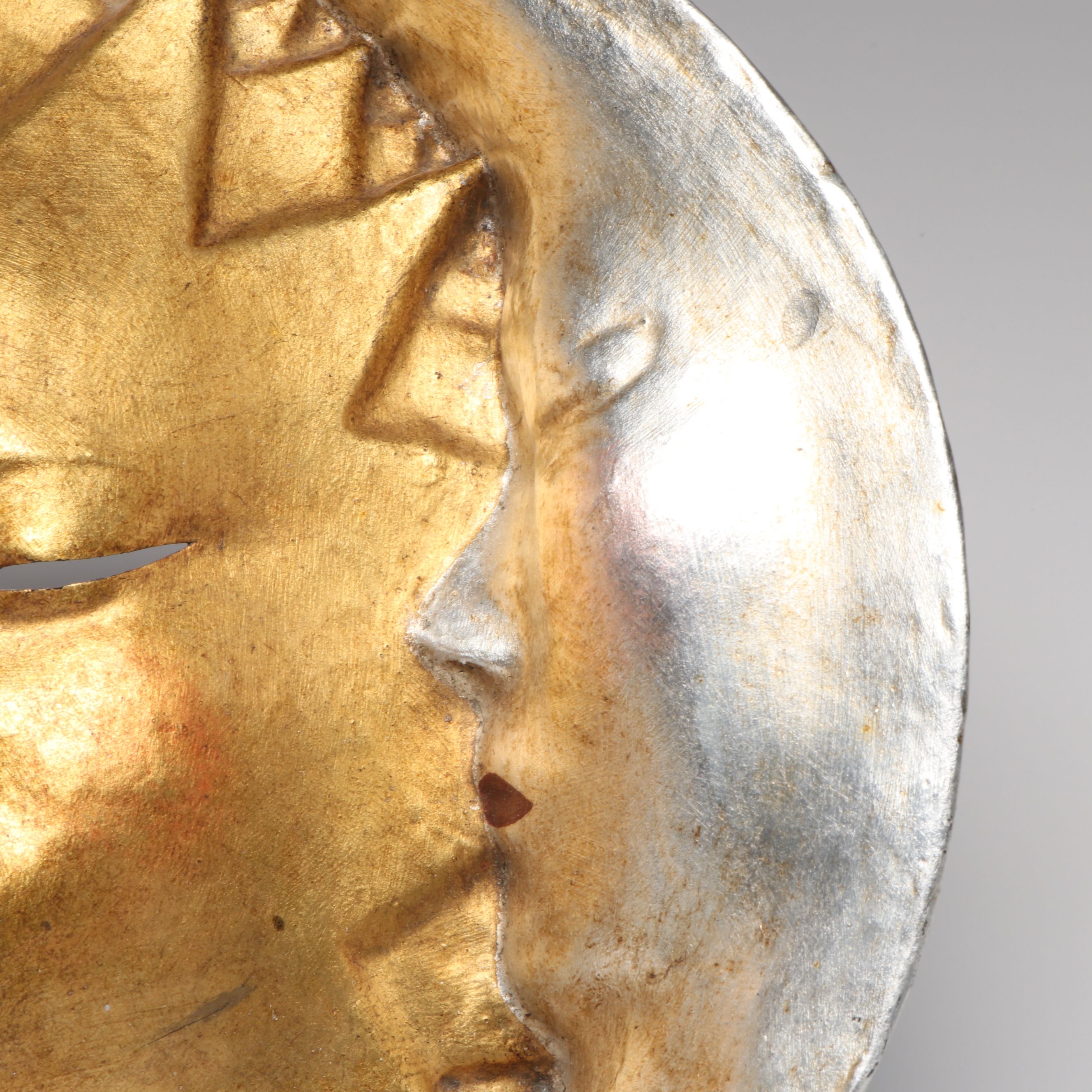 Italian Alice Sun in Moon Papier-Mâché Mask, 1990