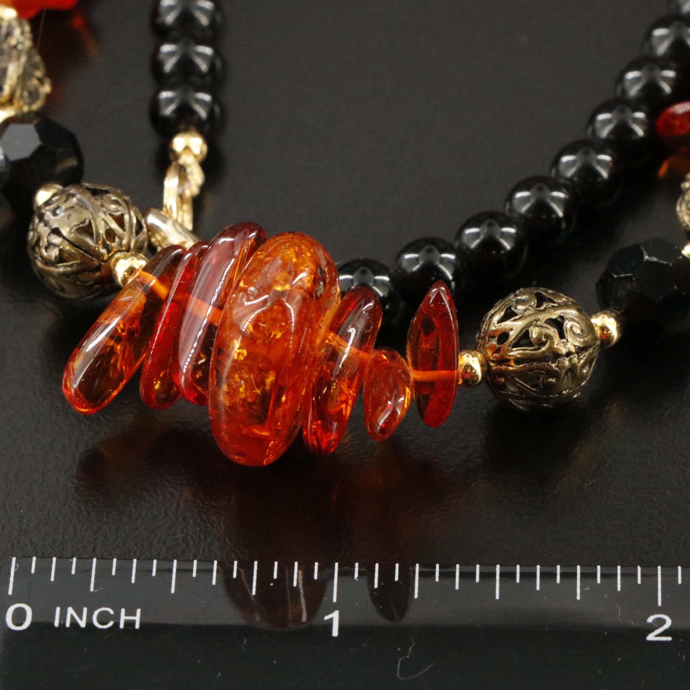 Sterling Necklace Collection Including Pearl, Peridot and Amber