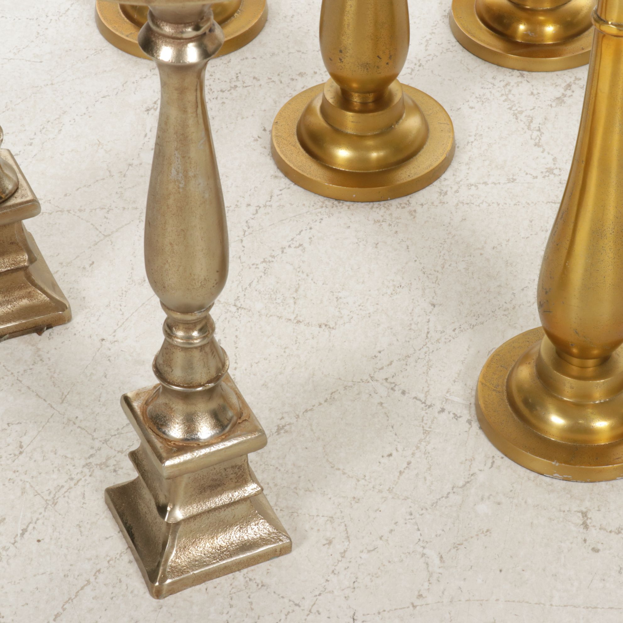 Gilt Pedestals & Candle Holders