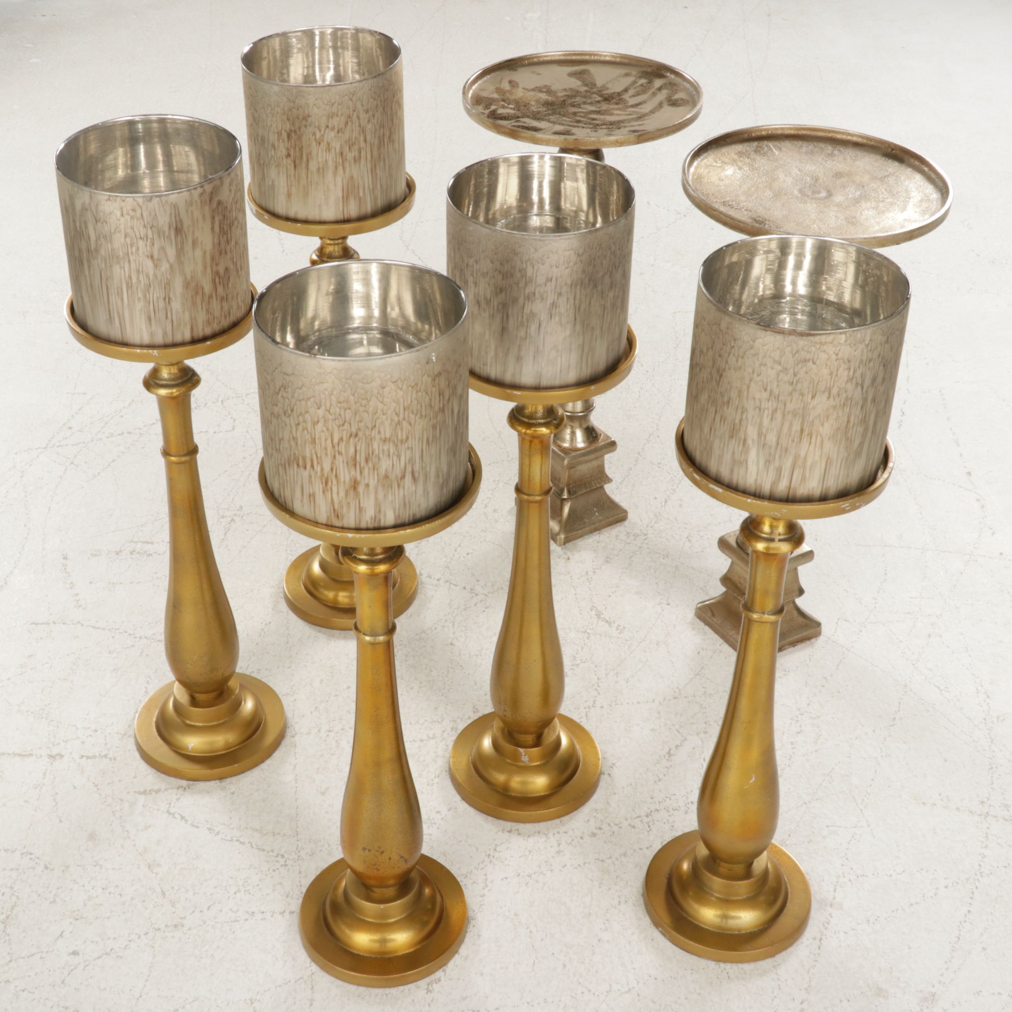 Gilt Pedestals & Candle Holders
