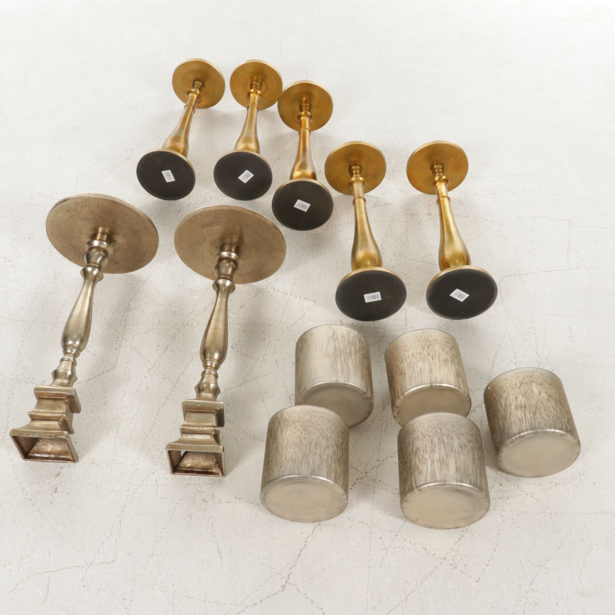 Gilt Pedestals & Candle Holders