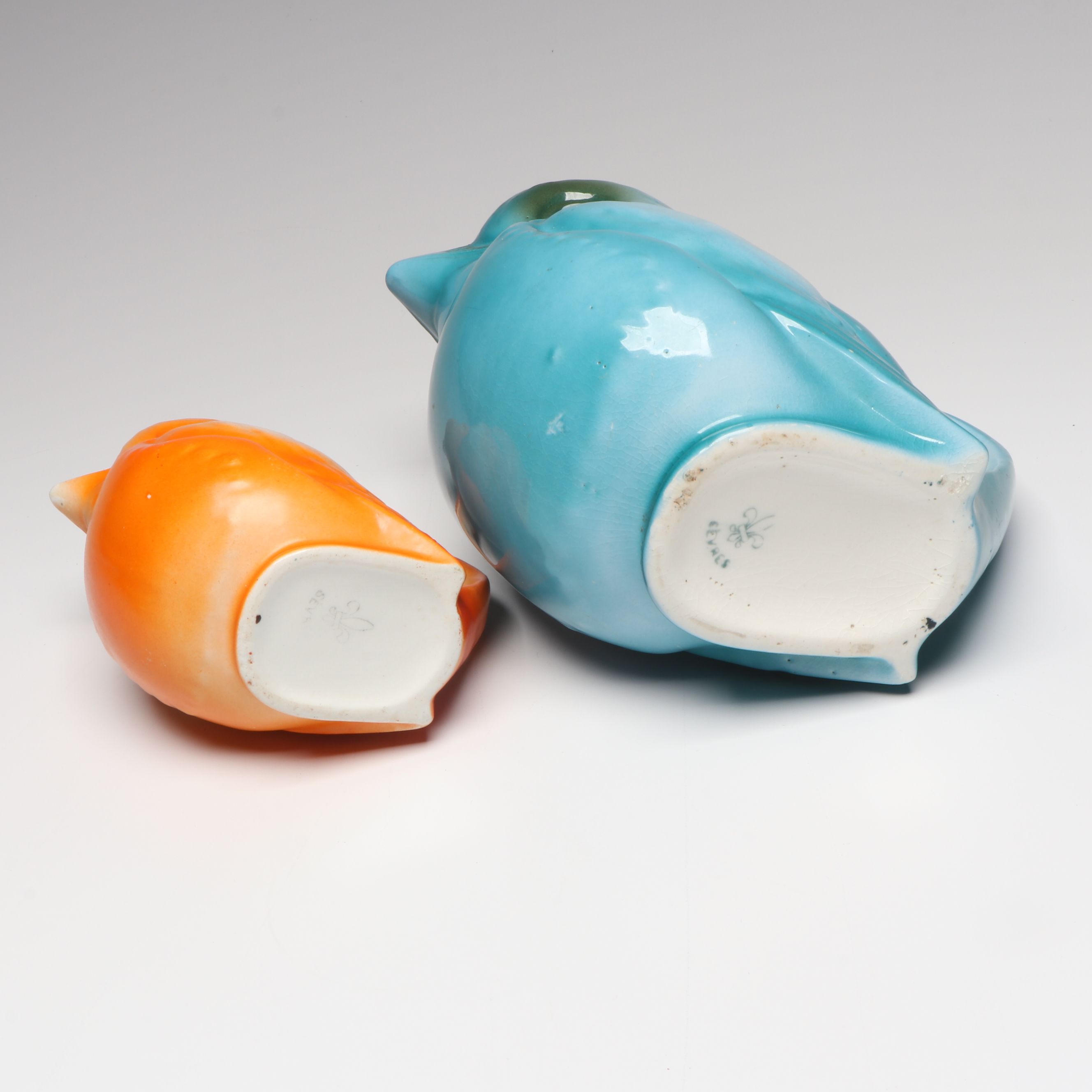 Sèvres French Porcelain Bird Pitchers, 1830s