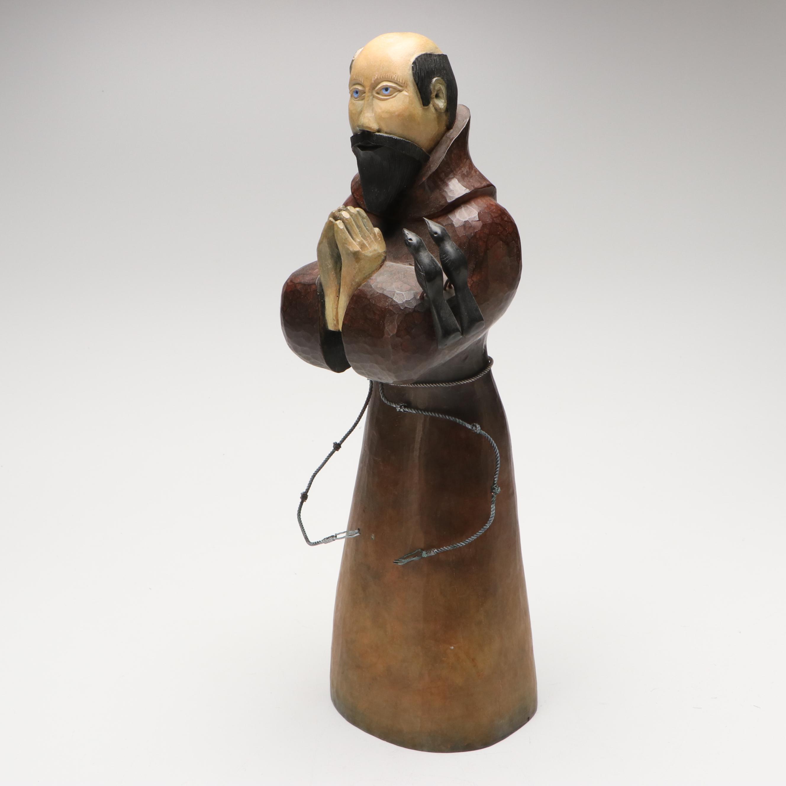 Folk Art Style Metal Saint Anthony of Padua