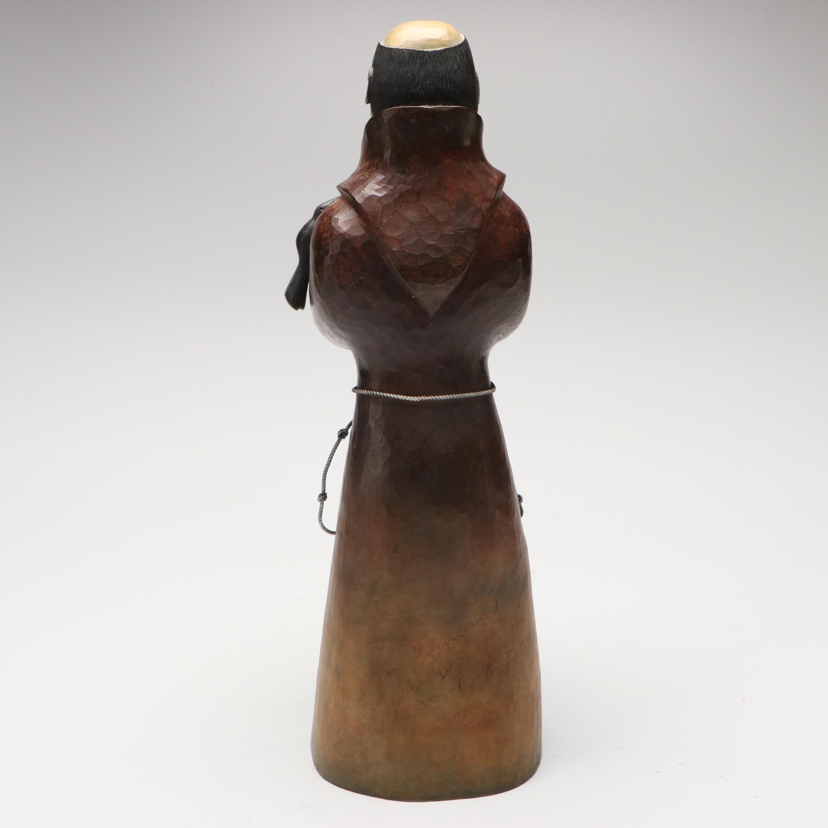 Folk Art Style Metal Saint Anthony of Padua