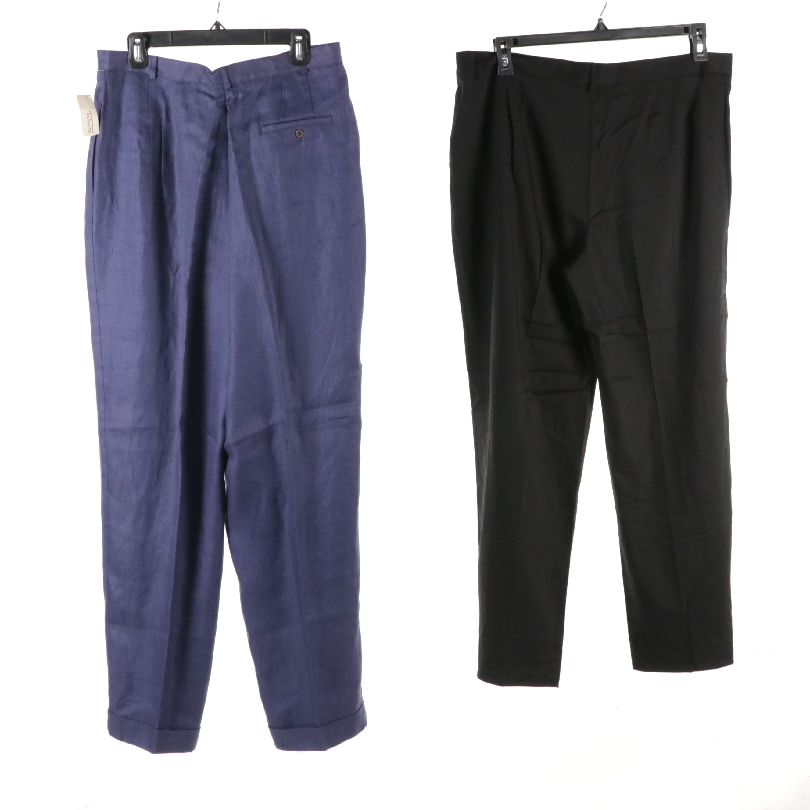 Talbots Irish Linen Pleated Trousers and Zanella Flat-Front Trousers
