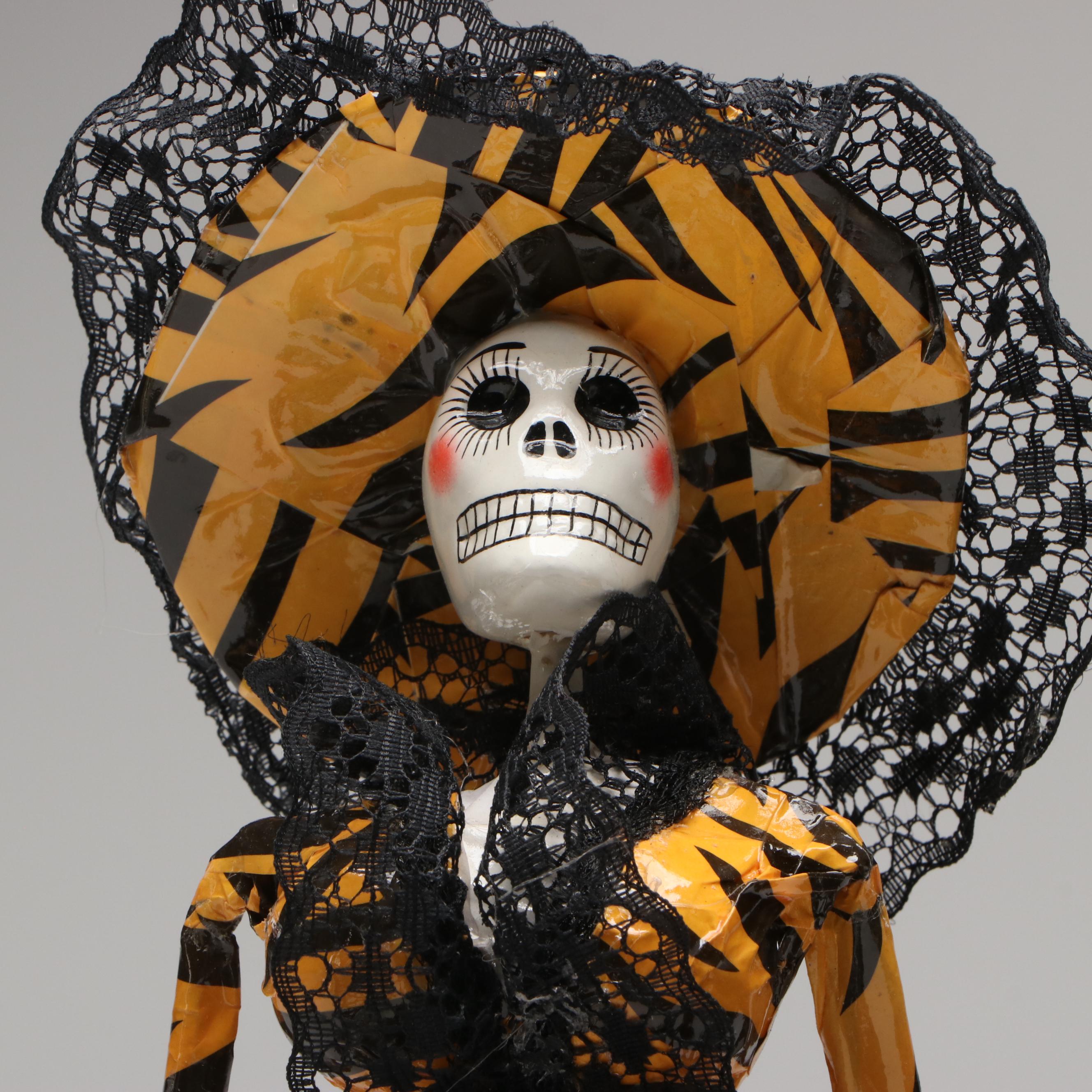 Mexican Folk Art Style La Calavera Catrina Figurines