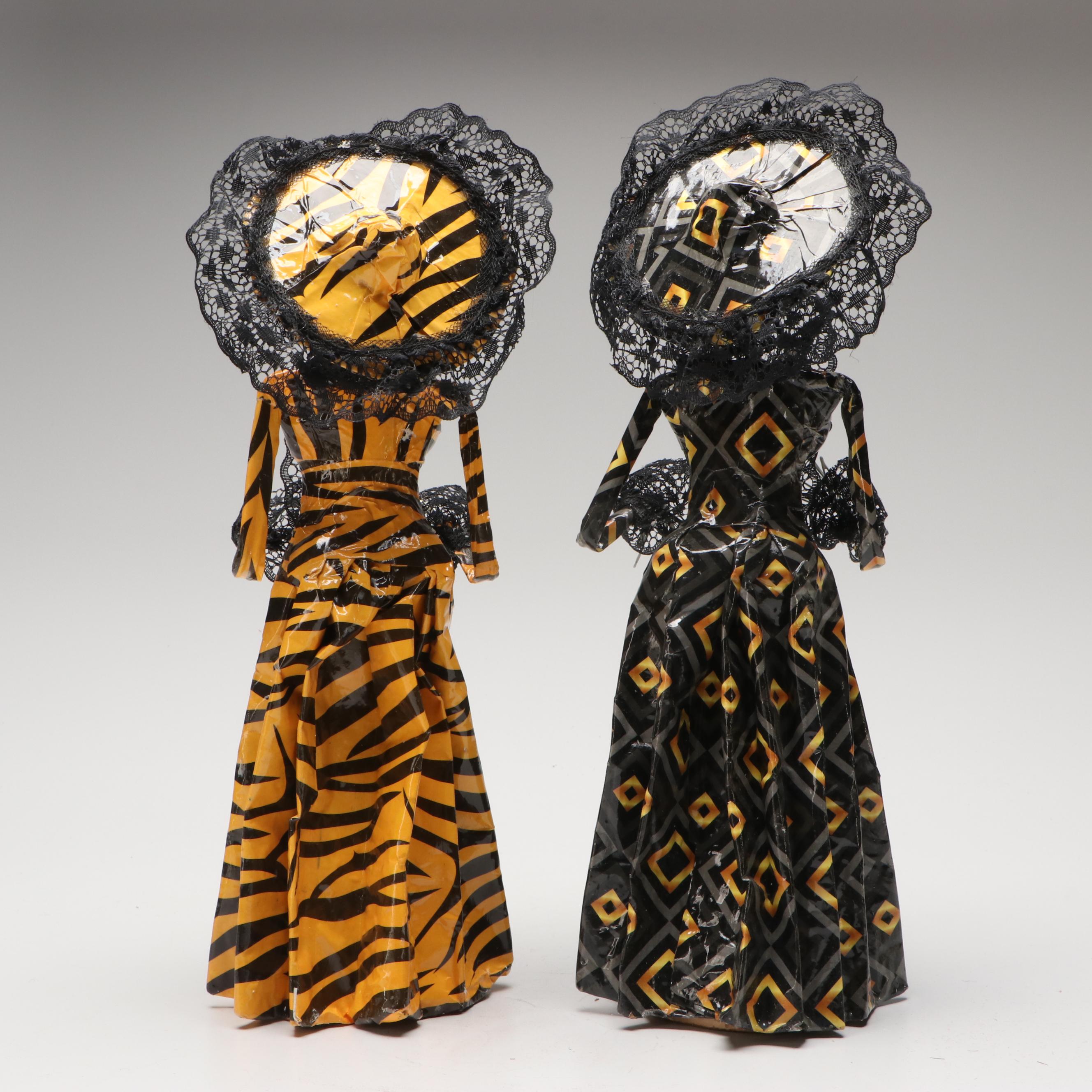 Mexican Folk Art Style La Calavera Catrina Figurines