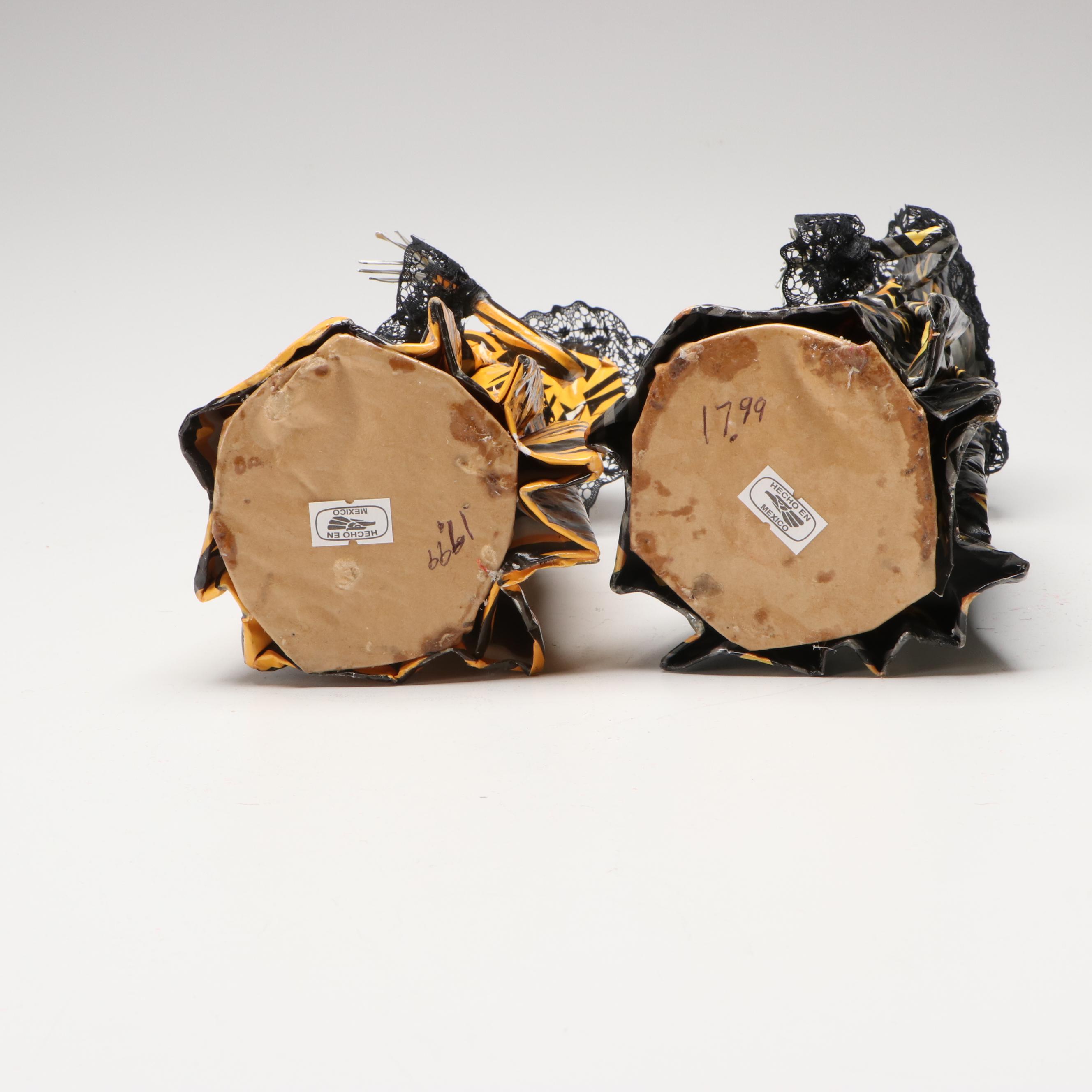 Mexican Folk Art Style La Calavera Catrina Figurines