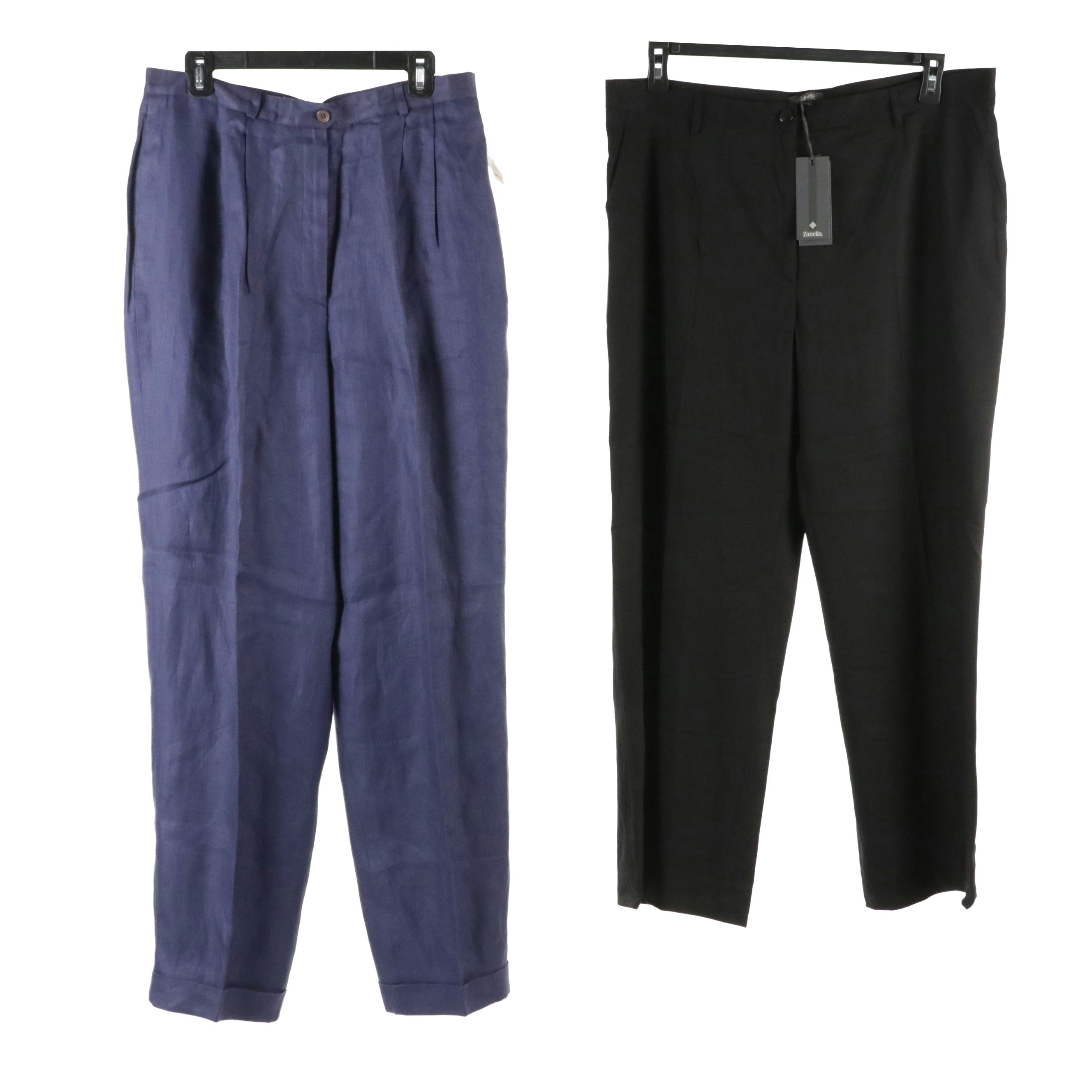 Talbots Irish Linen Pleated Trousers and Zanella Flat-Front Trousers