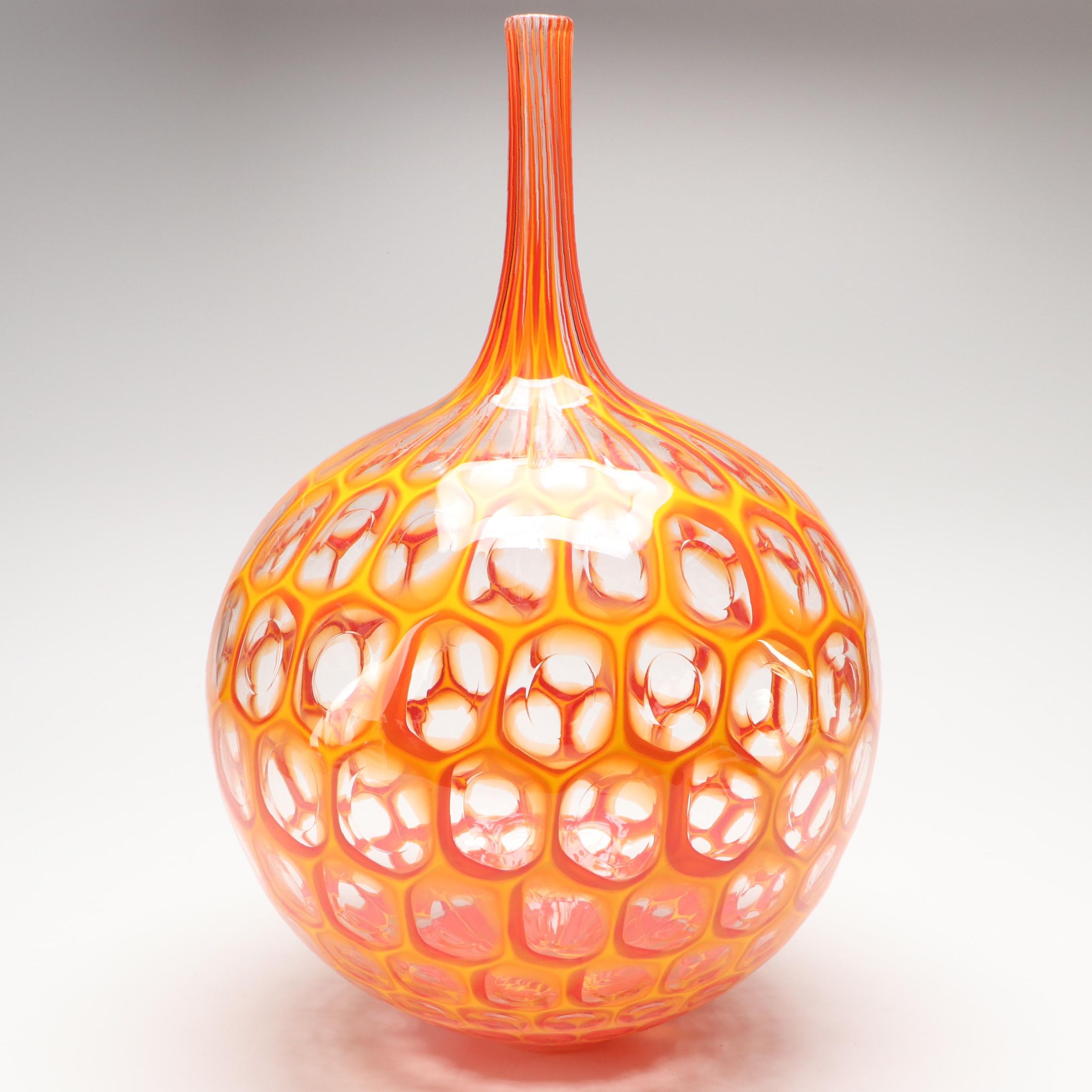 Sam Stang Signed Murrini Blown Glass Vase, 2007
