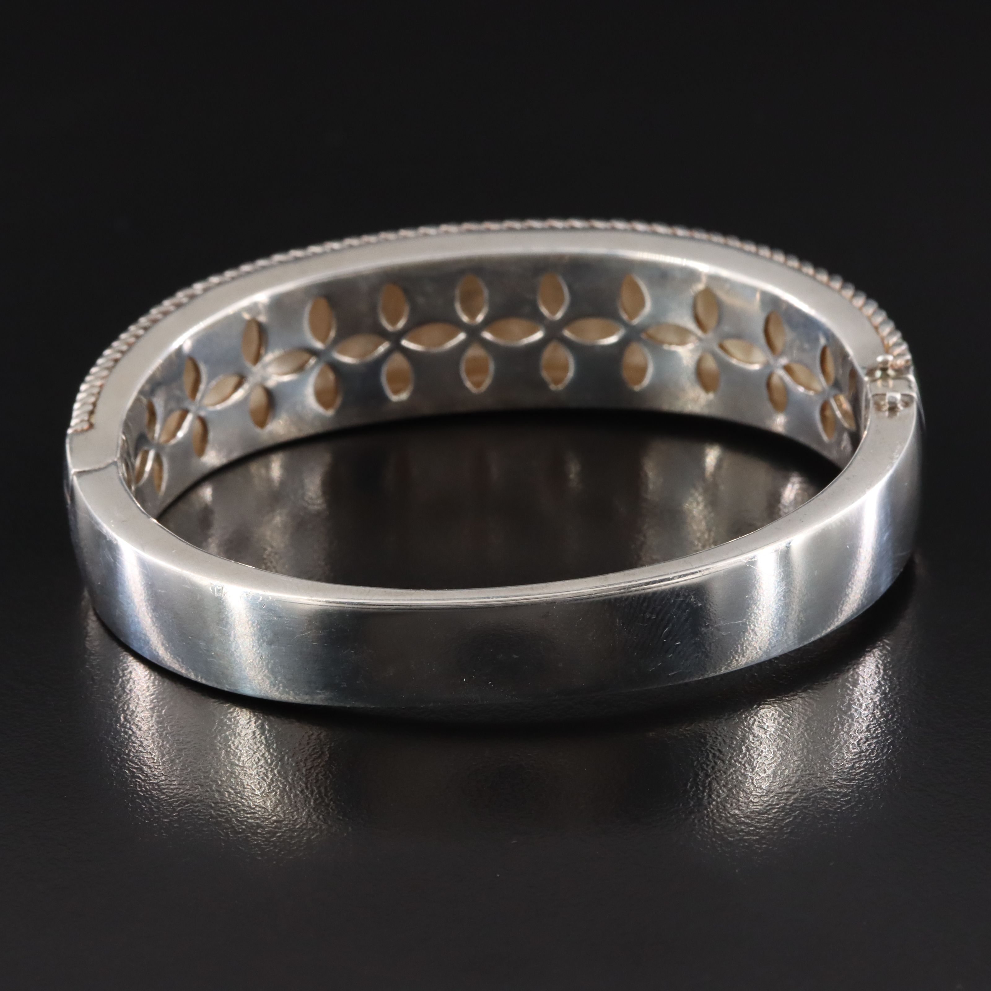 Sterling Enamel Snakeskin Pattern Bracelet