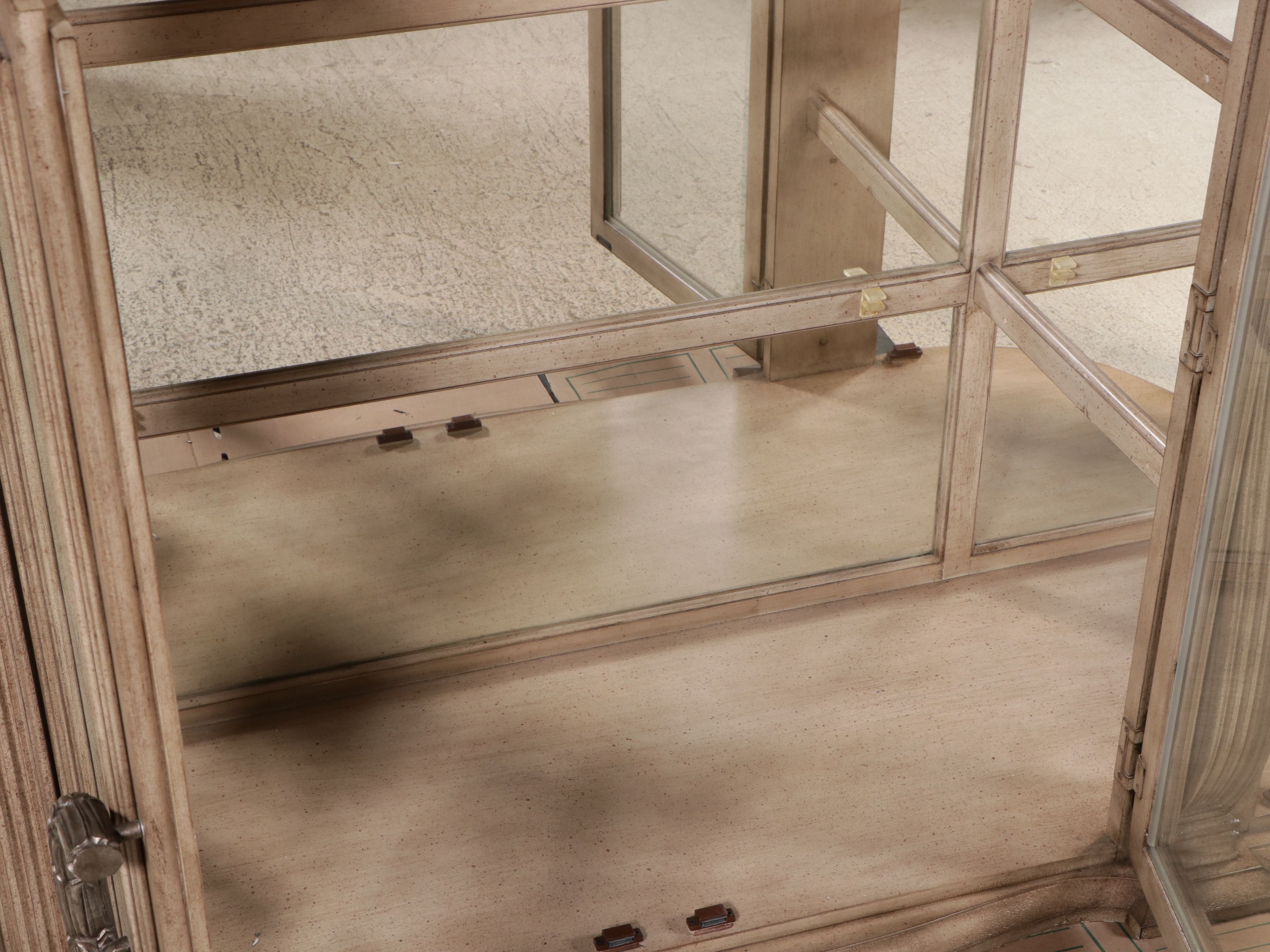 Baroque Style Carved Wood Glass Front China Cabinet