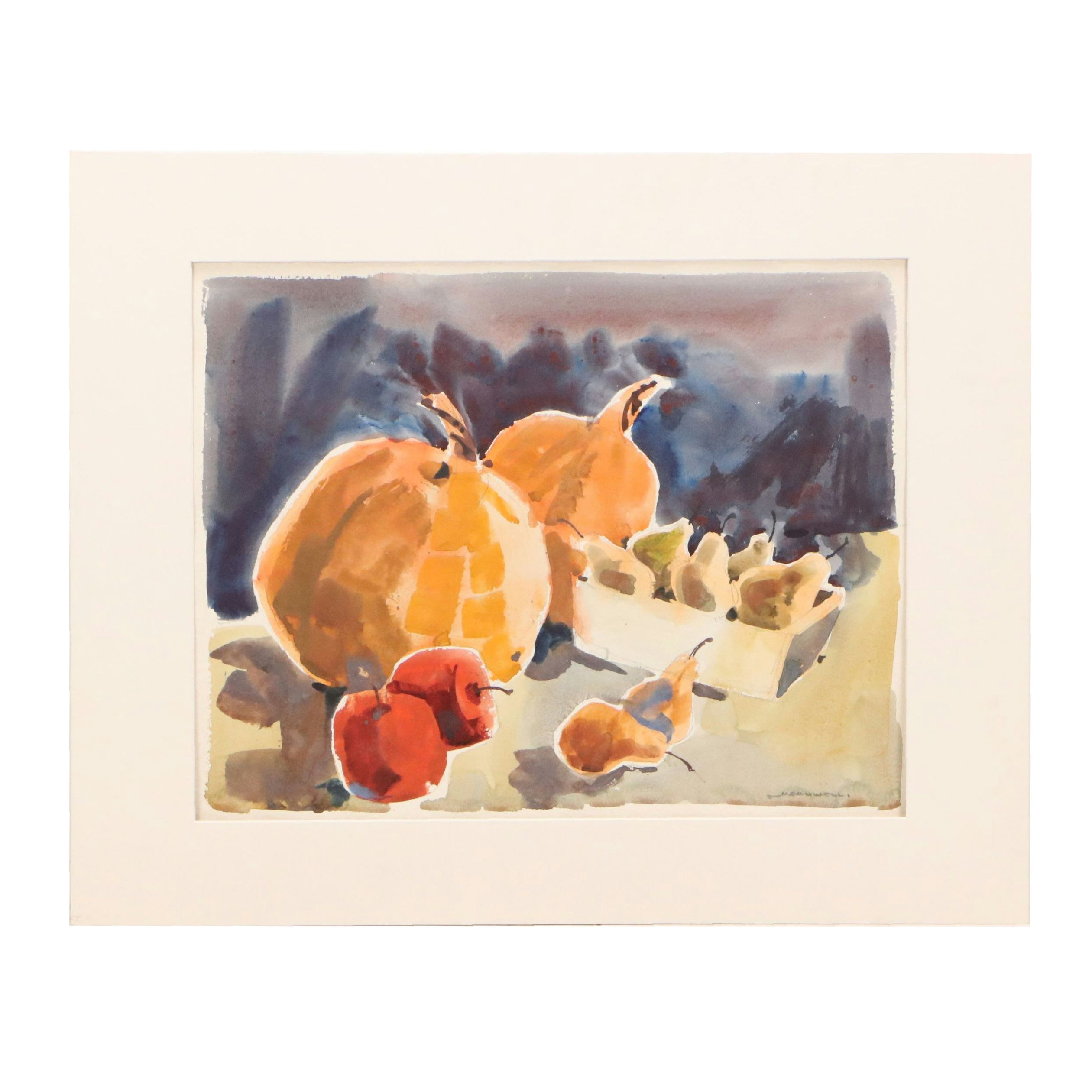 Jack Meanwell Still Life Watercolor Painting, Late 20th Century
