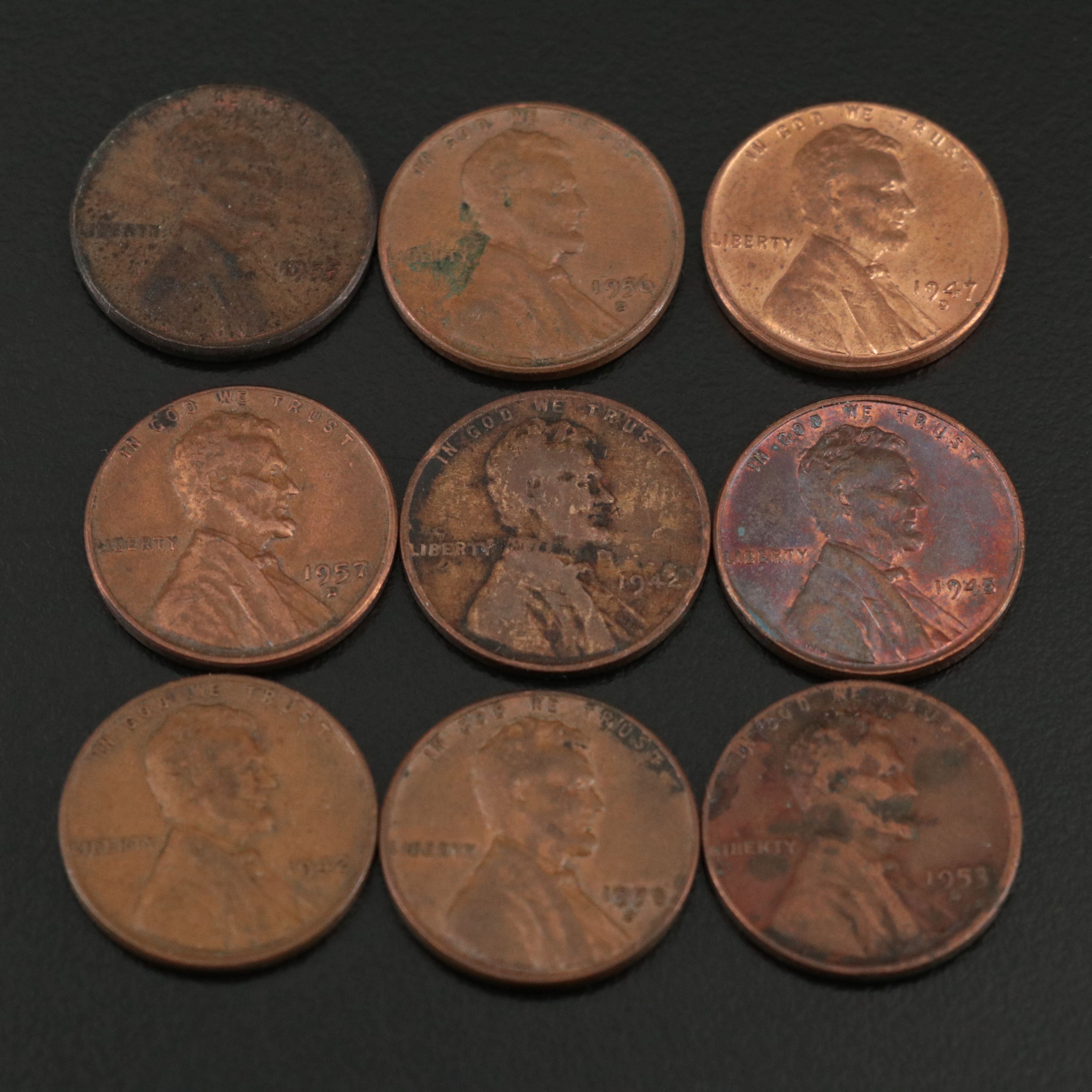 Collection of 1025 Wheat Cents from the 1940s and 1950s