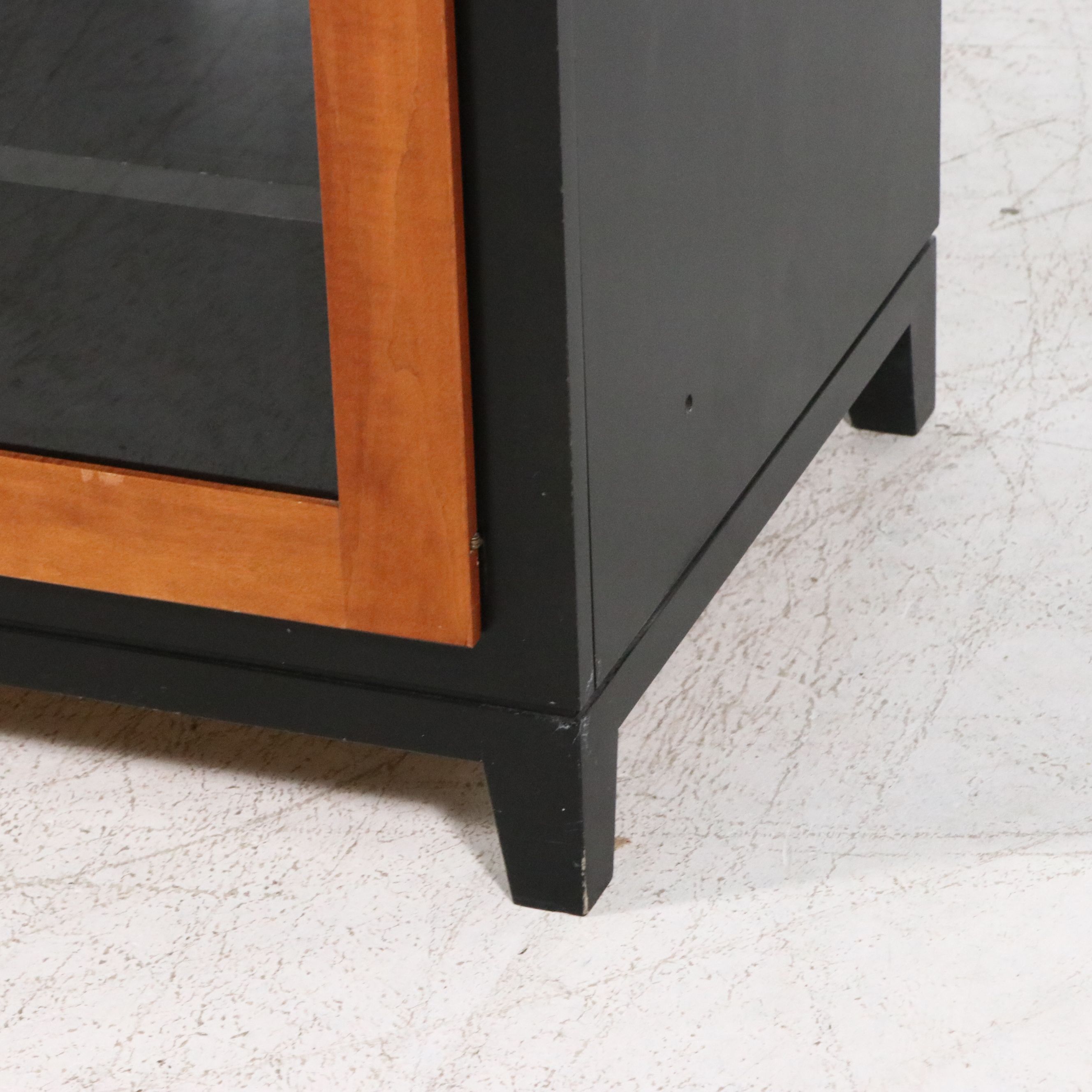 Contemporary Shaker Style Two-Tone Wooden China Cabinet