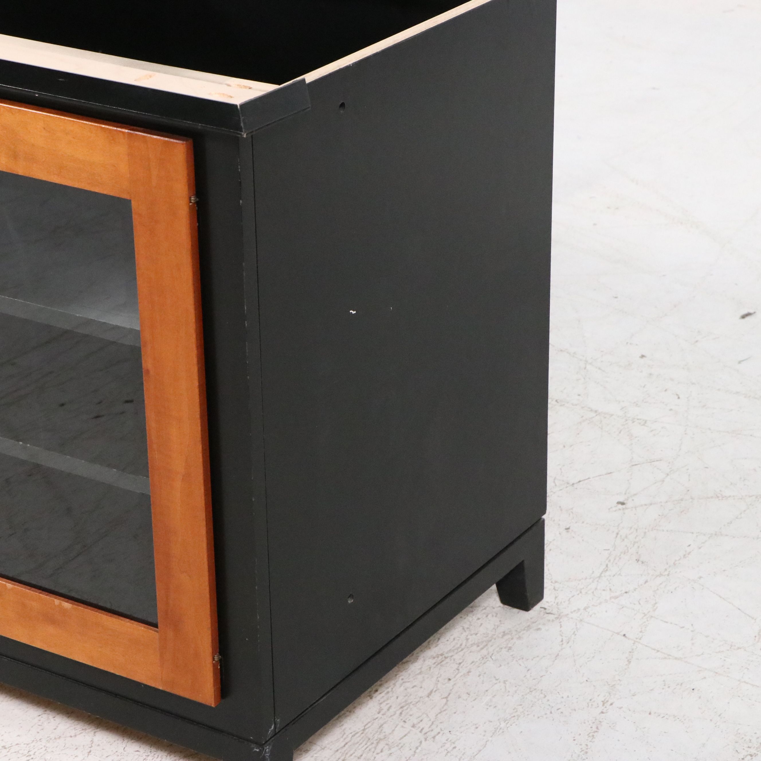 Contemporary Shaker Style Two-Tone Wooden China Cabinet