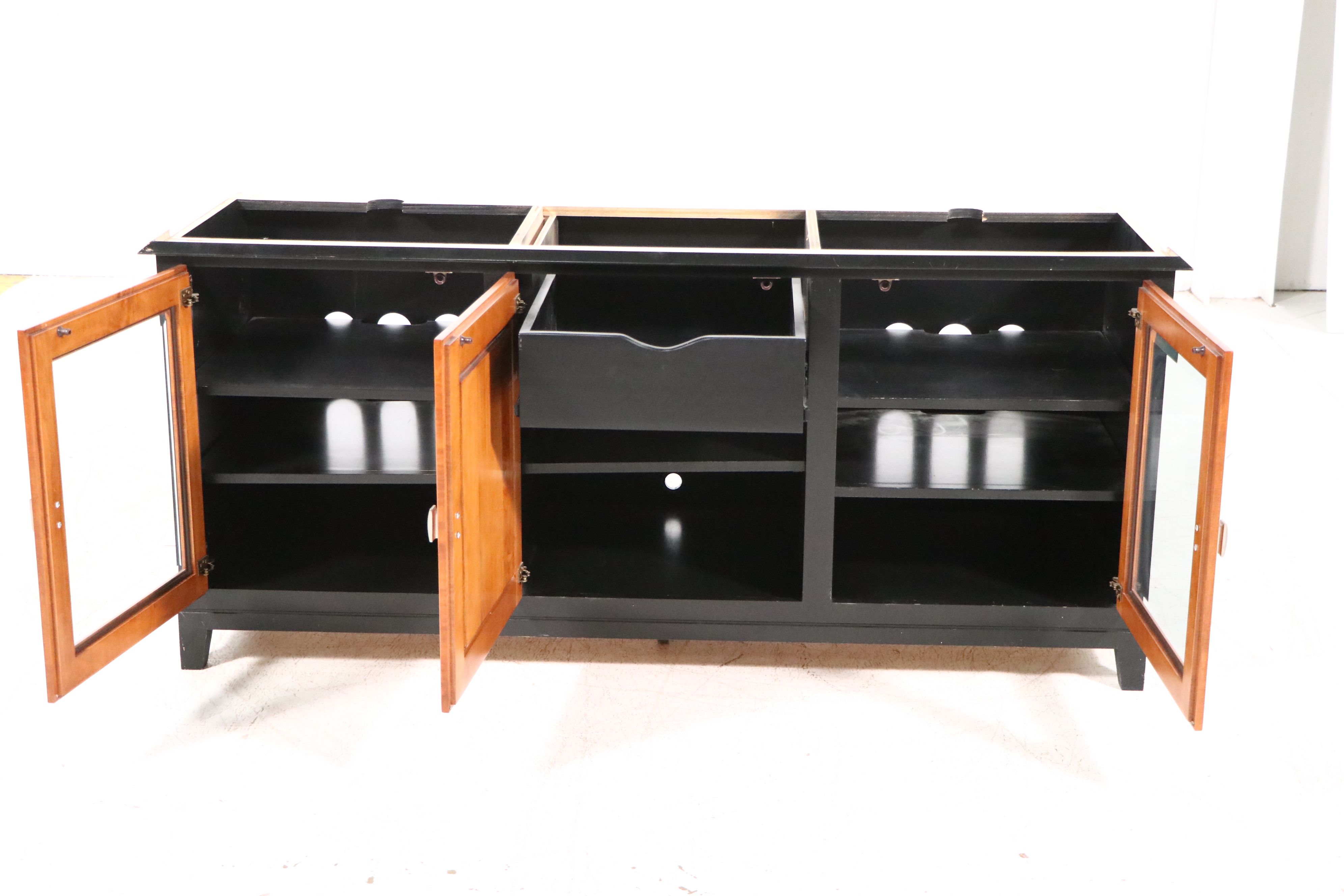 Contemporary Shaker Style Two-Tone Wooden China Cabinet