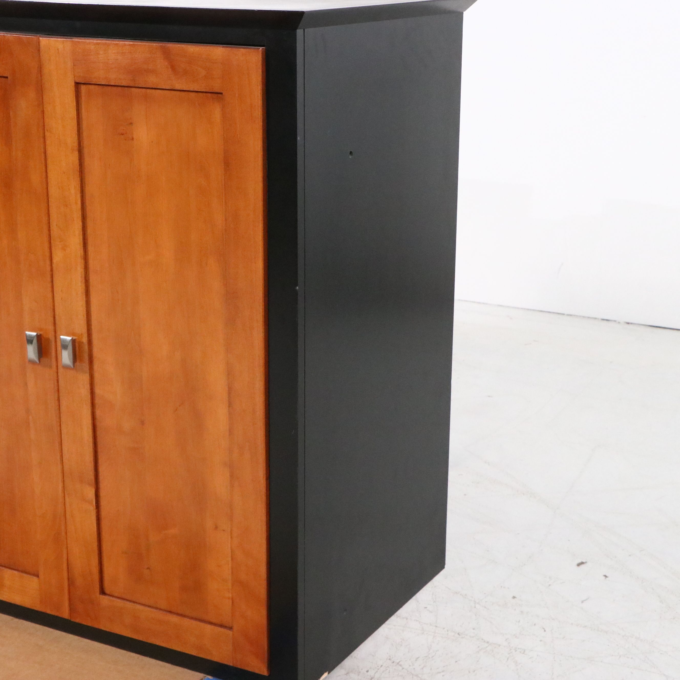 Contemporary Shaker Style Two-Tone Wooden China Cabinet