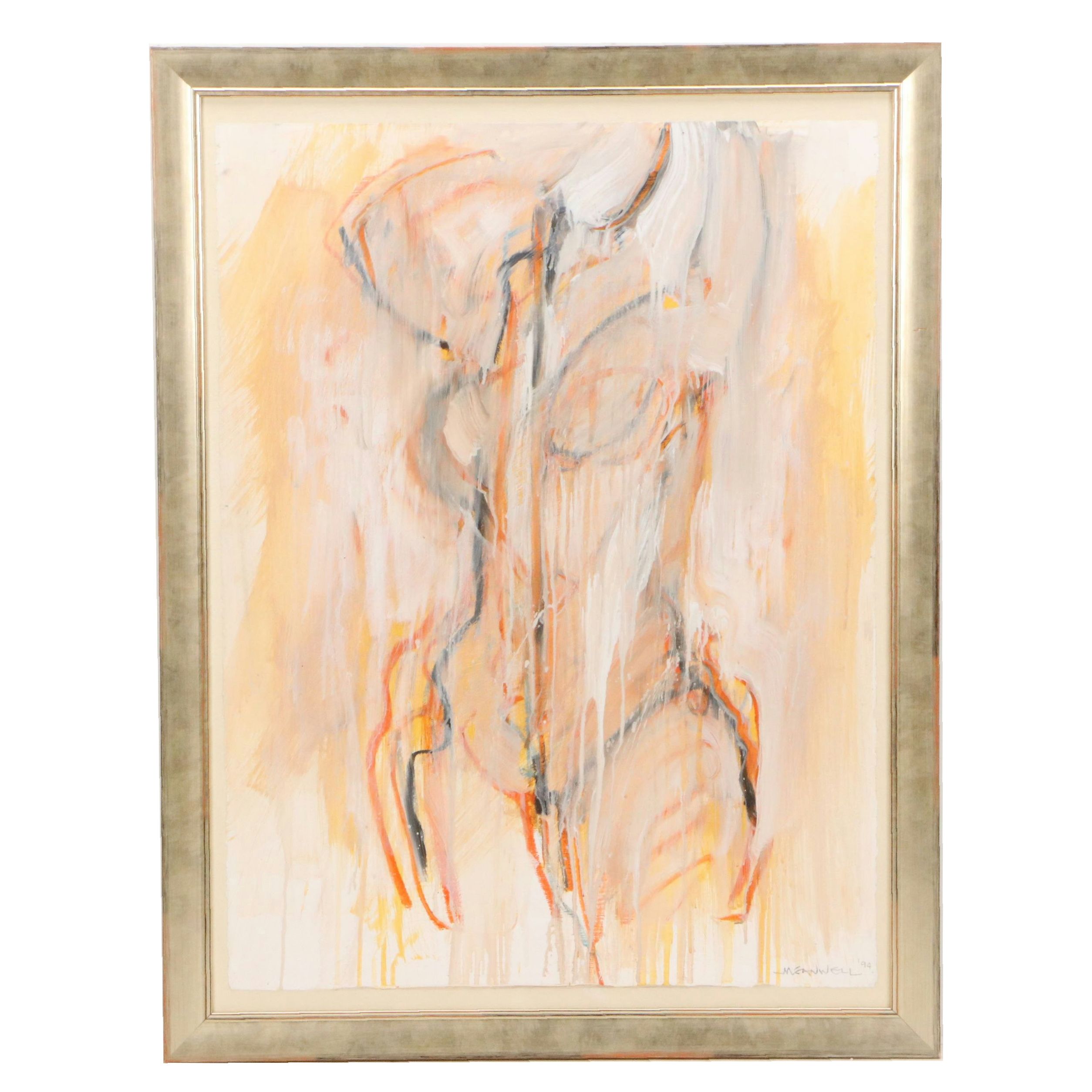 Jack Meanwell Mixed Media Painting, 1994