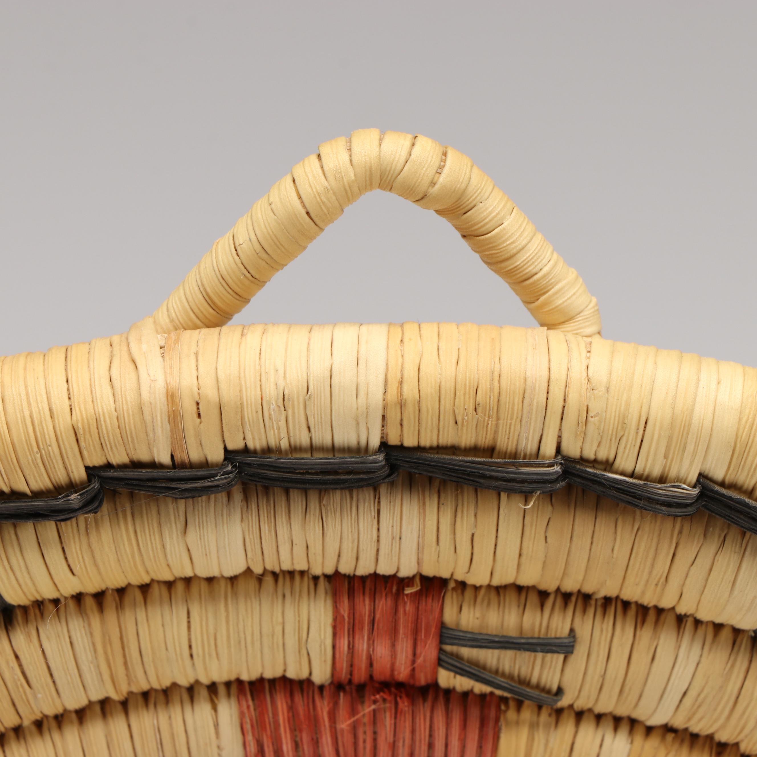 Hopi "Mudhead Kachina" Woven Yucca and Galleta Grass Wall Plaque