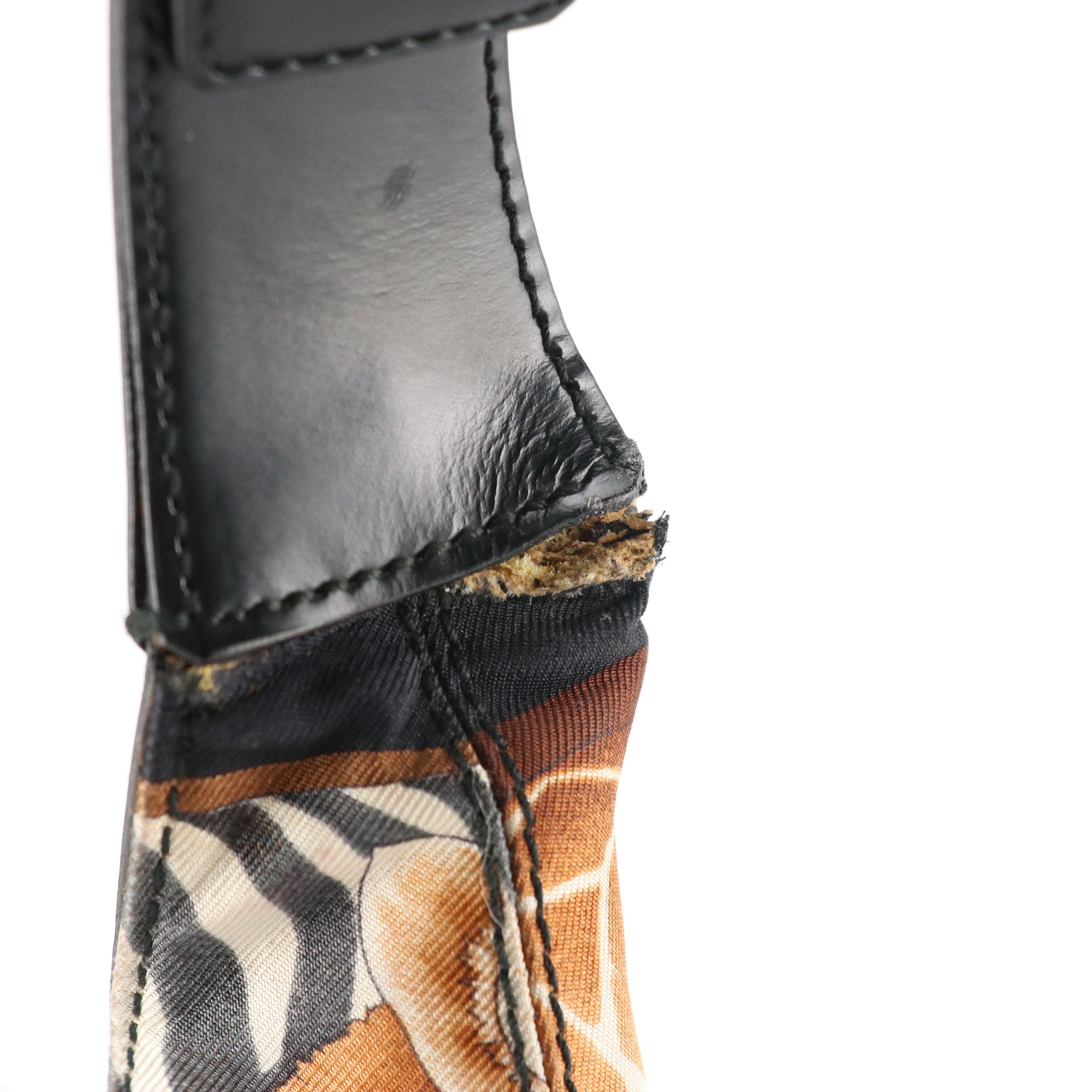 Salvatore Ferragamo Shoulder Bag in Jungle Print Canvas and Glazed Leather