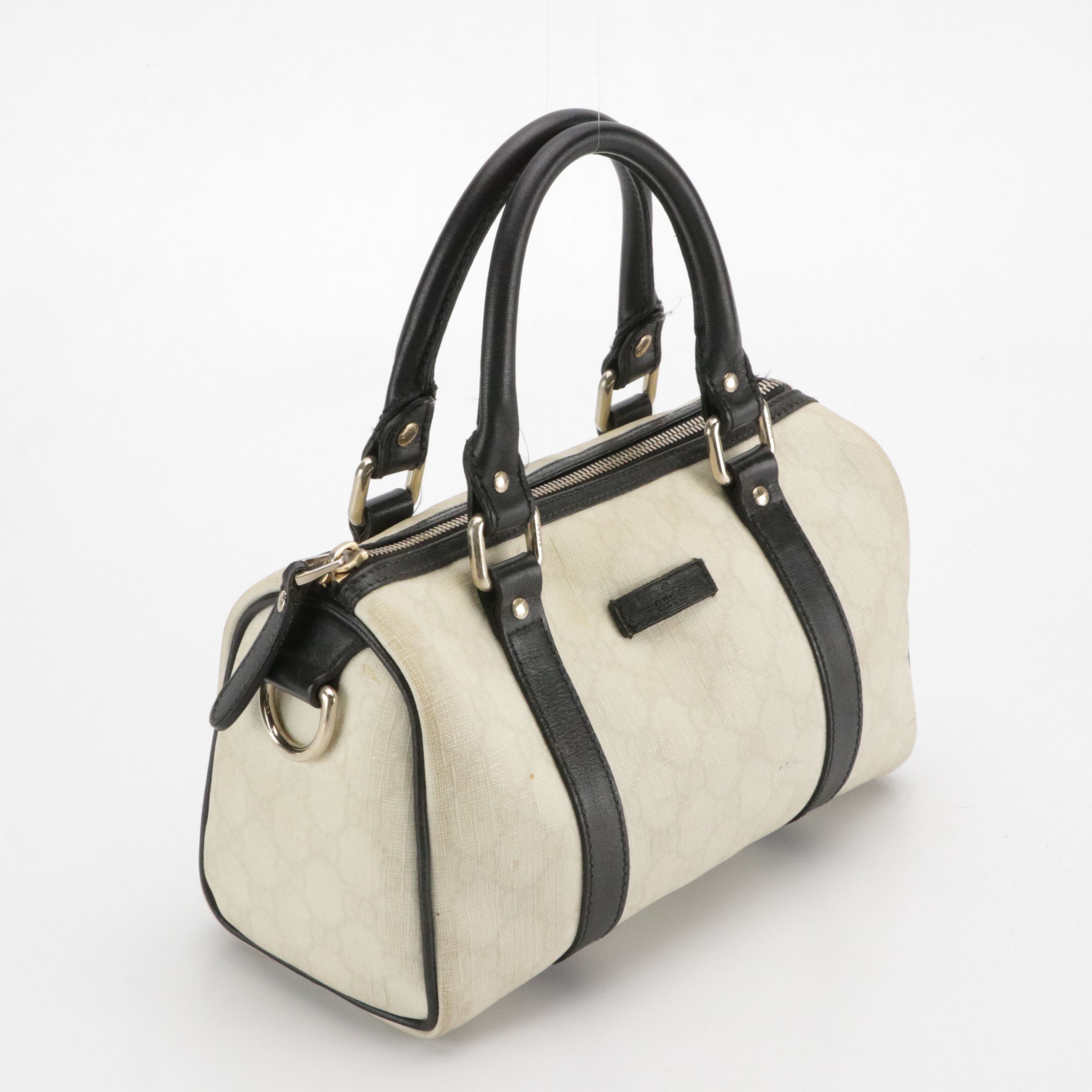 Gucci Mini Joy Boston Bag in GG Monogram Supreme Canvas and Leather