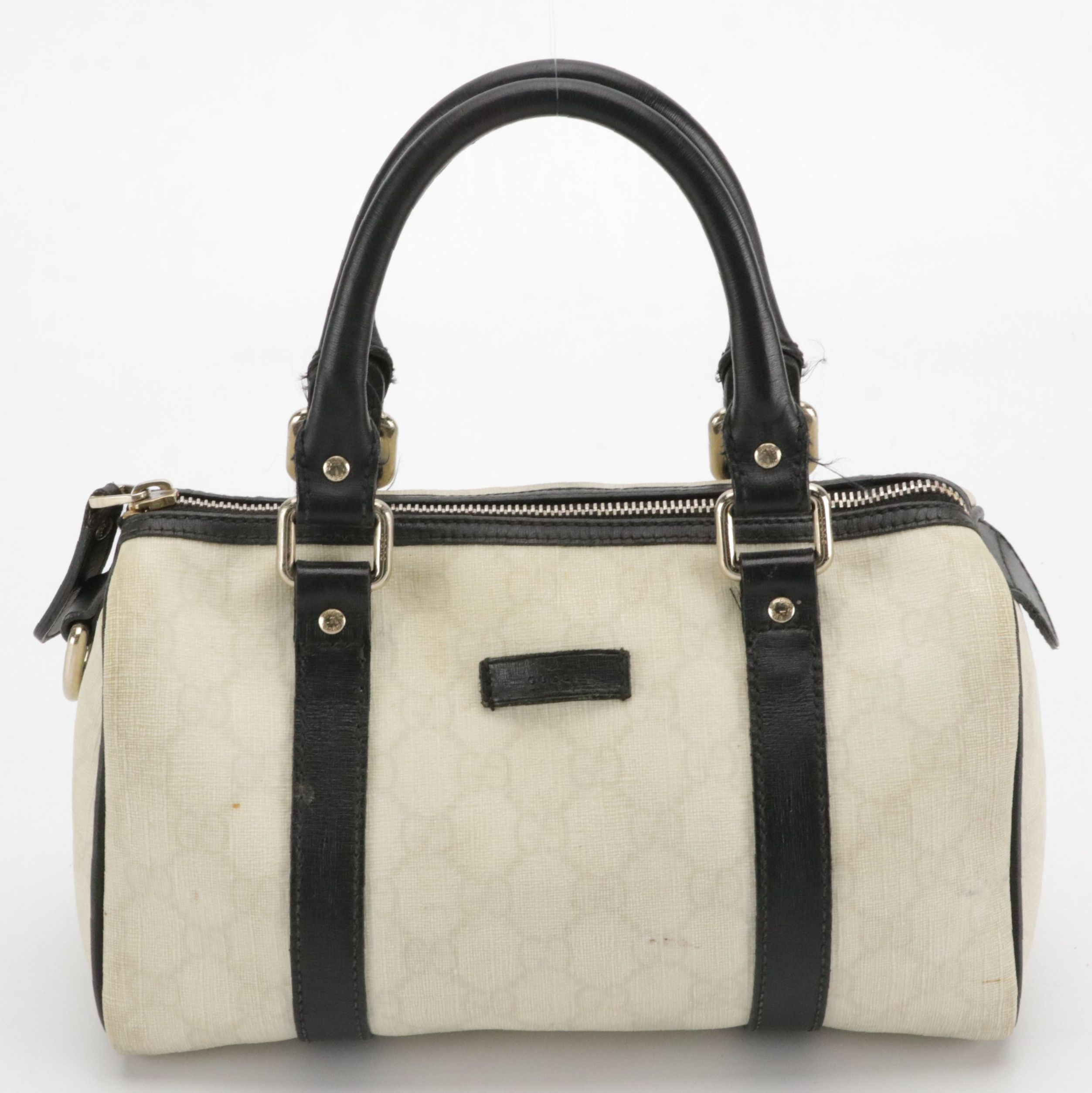 Gucci Mini Joy Boston Bag in GG Monogram Supreme Canvas and Leather