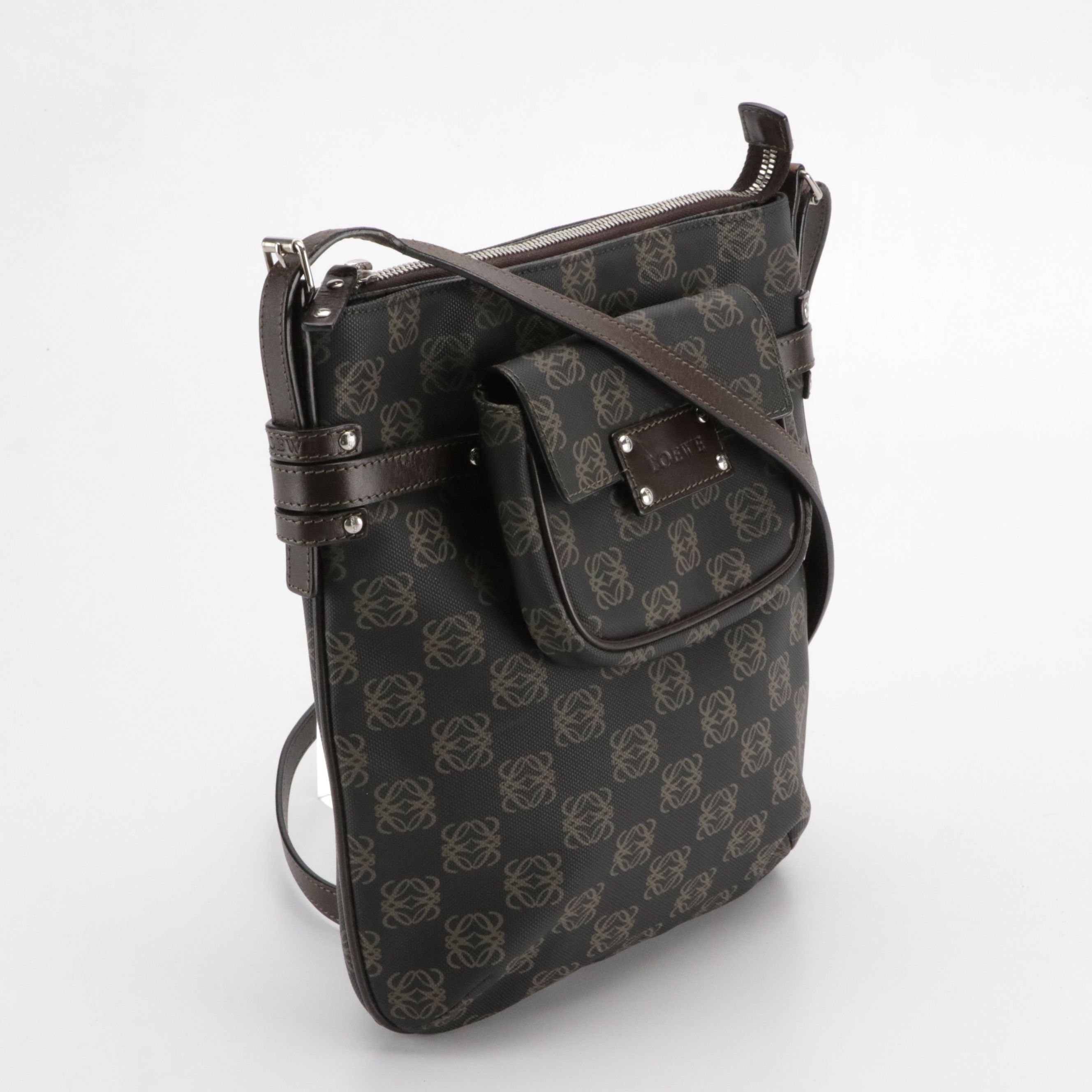 Loewe Vertical Tote and Snap Pouch in Anagram Canvas and Leather