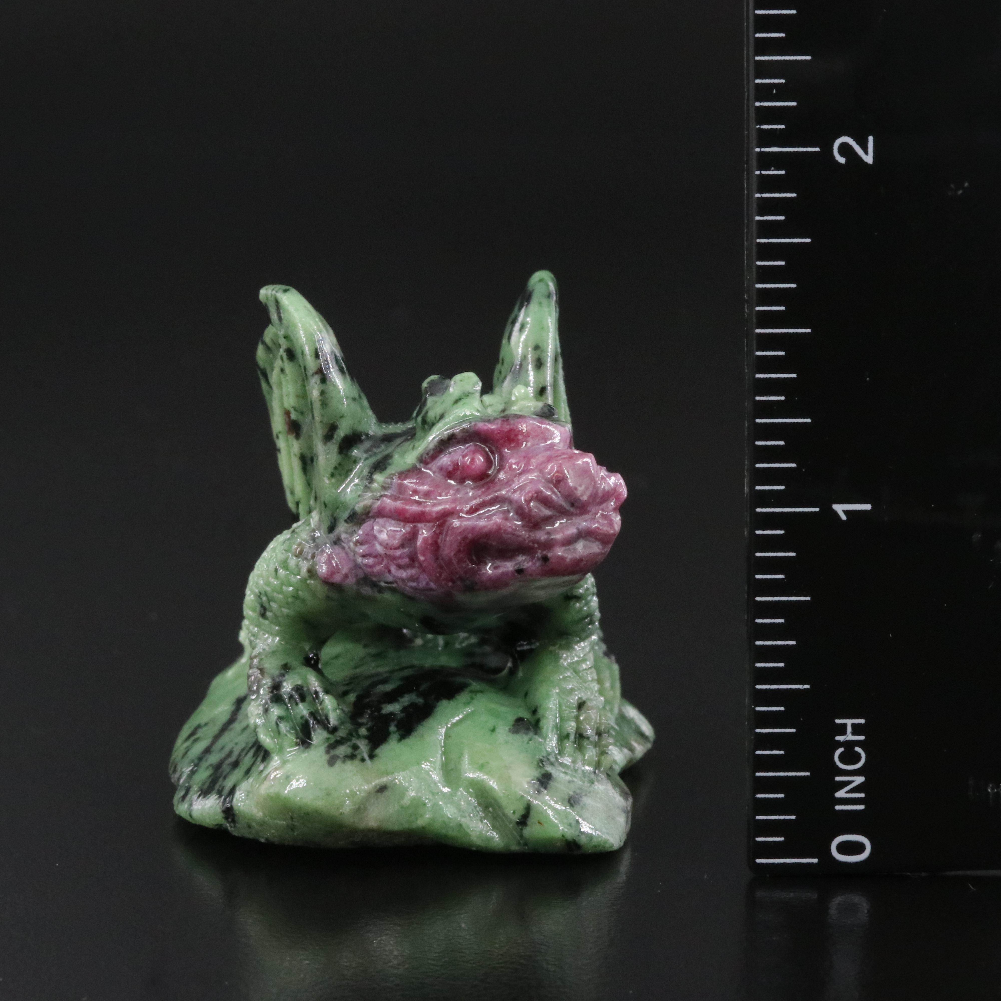 Carved Ruby in Zoisite Figurine