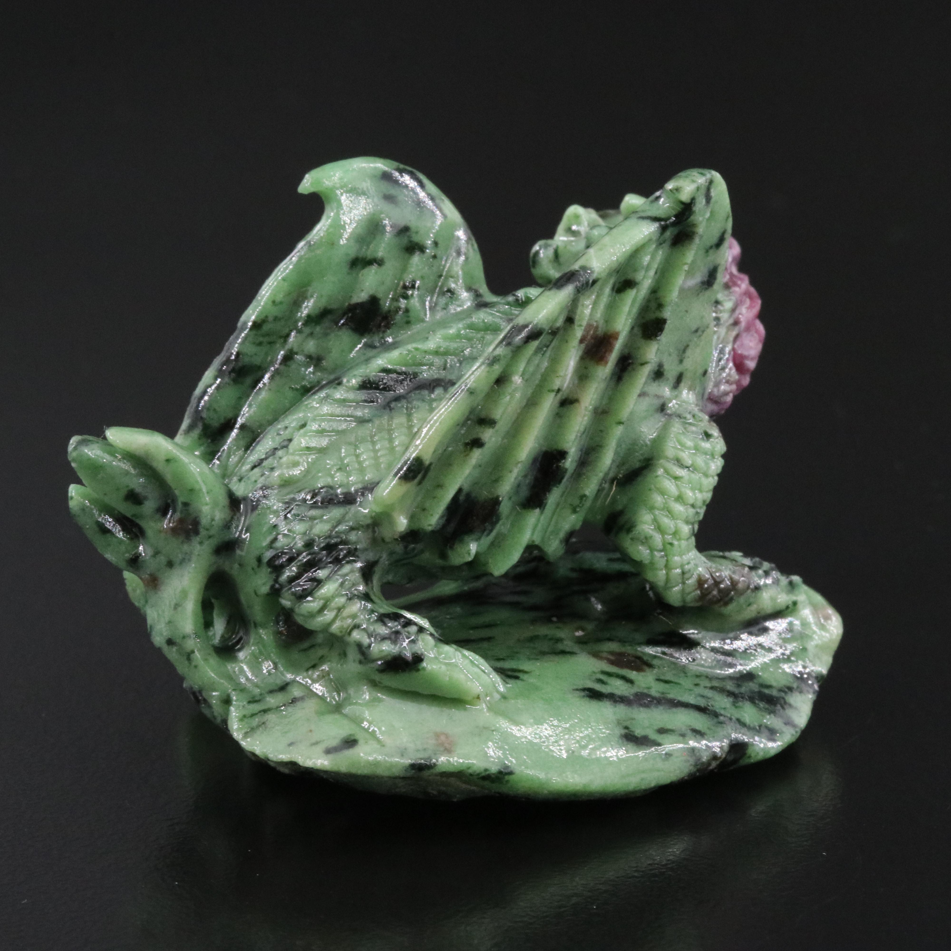Carved Ruby in Zoisite Figurine