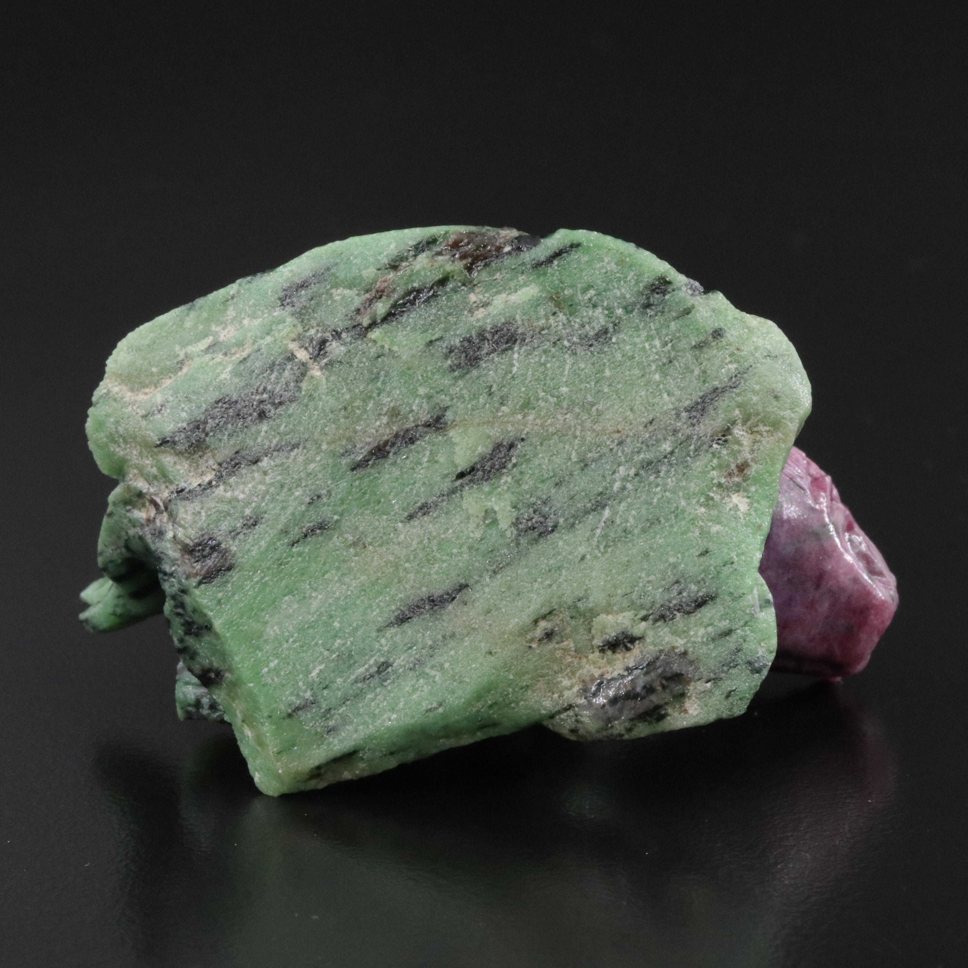Carved Ruby in Zoisite Figurine