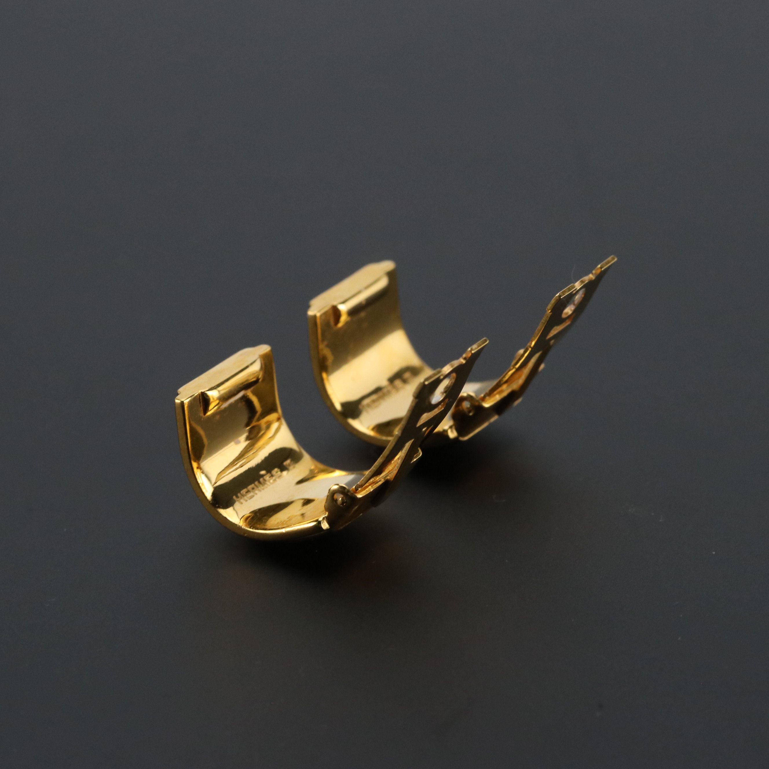 Hermès Enamel Huggie Clip Earrings