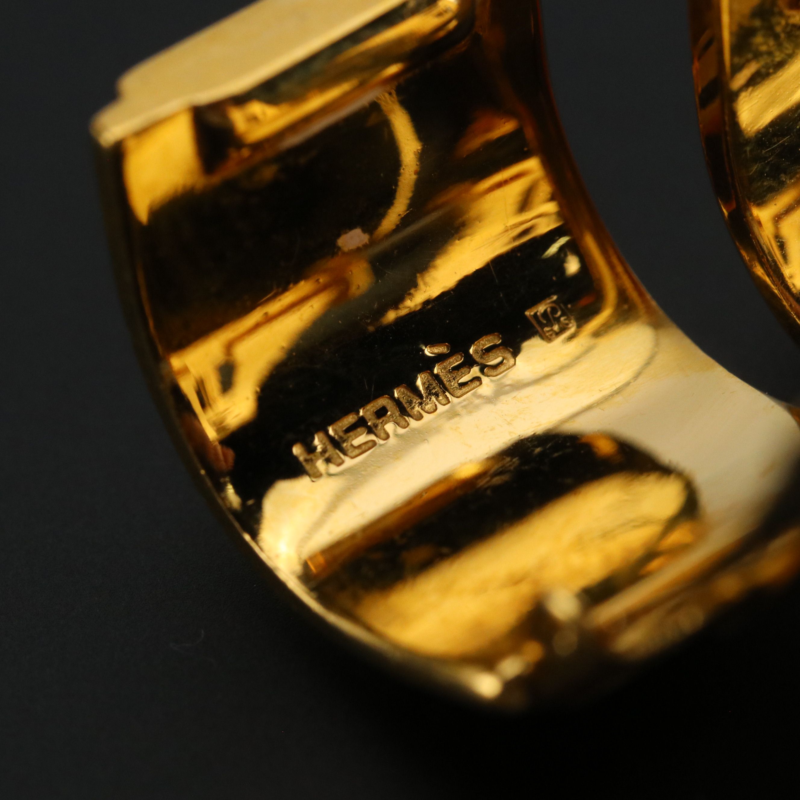 Hermès Enamel Huggie Clip Earrings