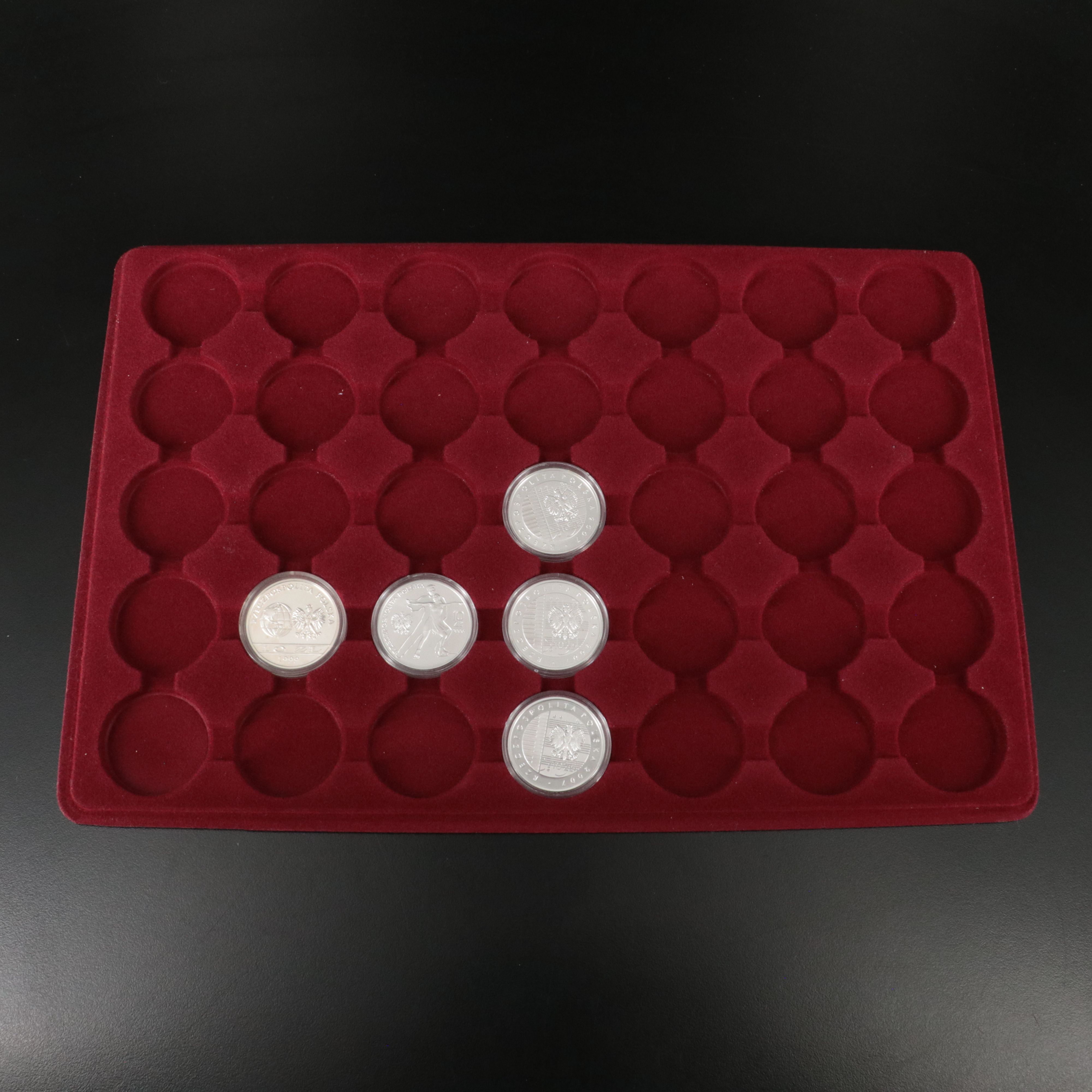 Five Different Poland Modern Commemorative Silver 10 Zt Coins