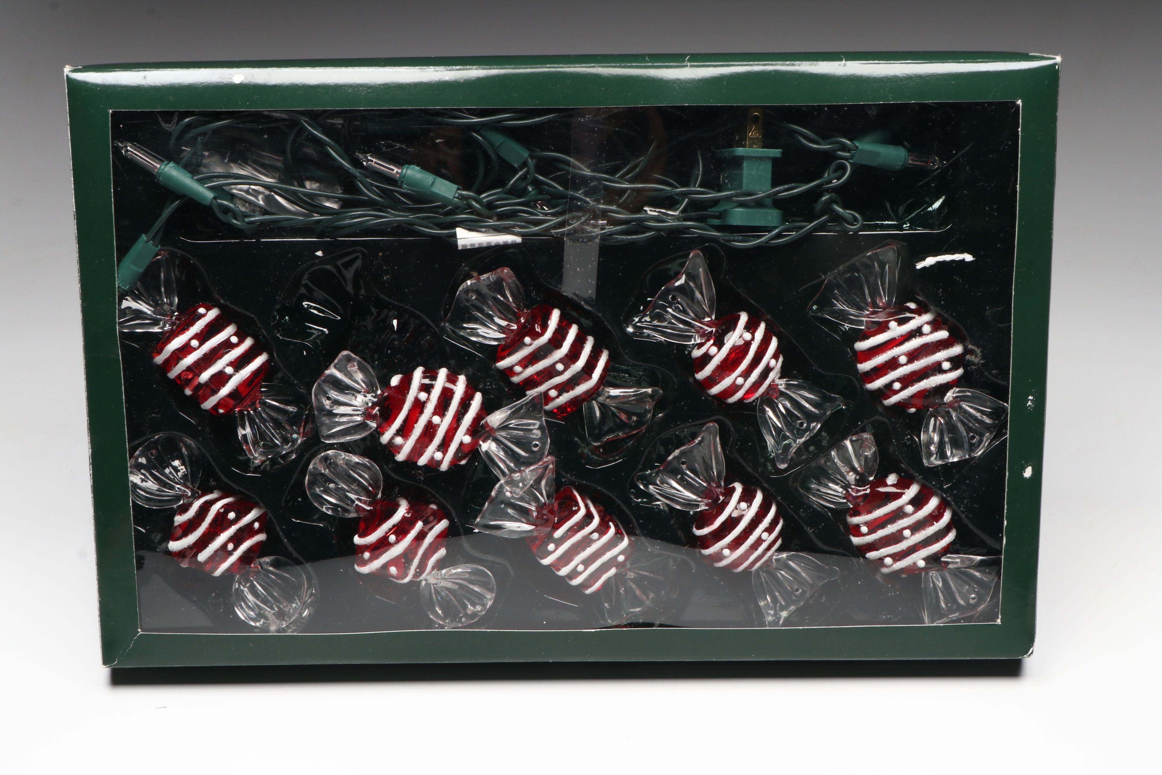 Department 56 Peppermint Candy String Lights with Lidded Boxes