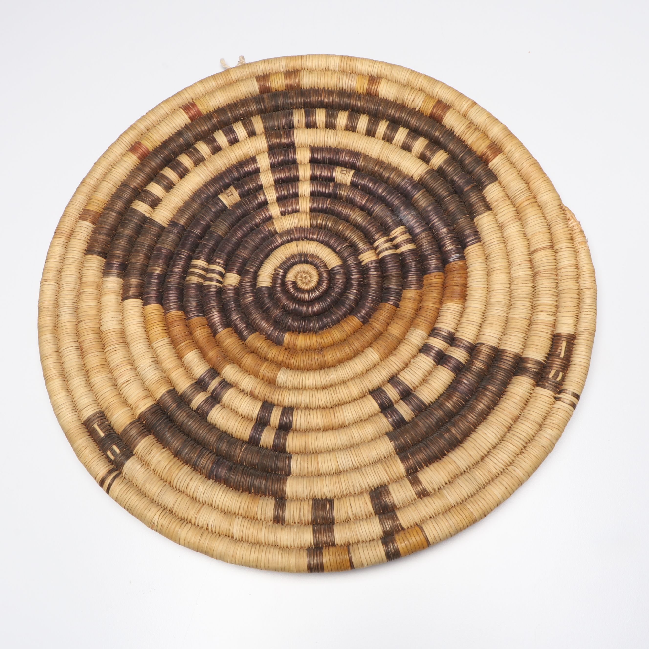 Hopi Handwoven Bear Grass Coiled Plaque, Early 20th Century