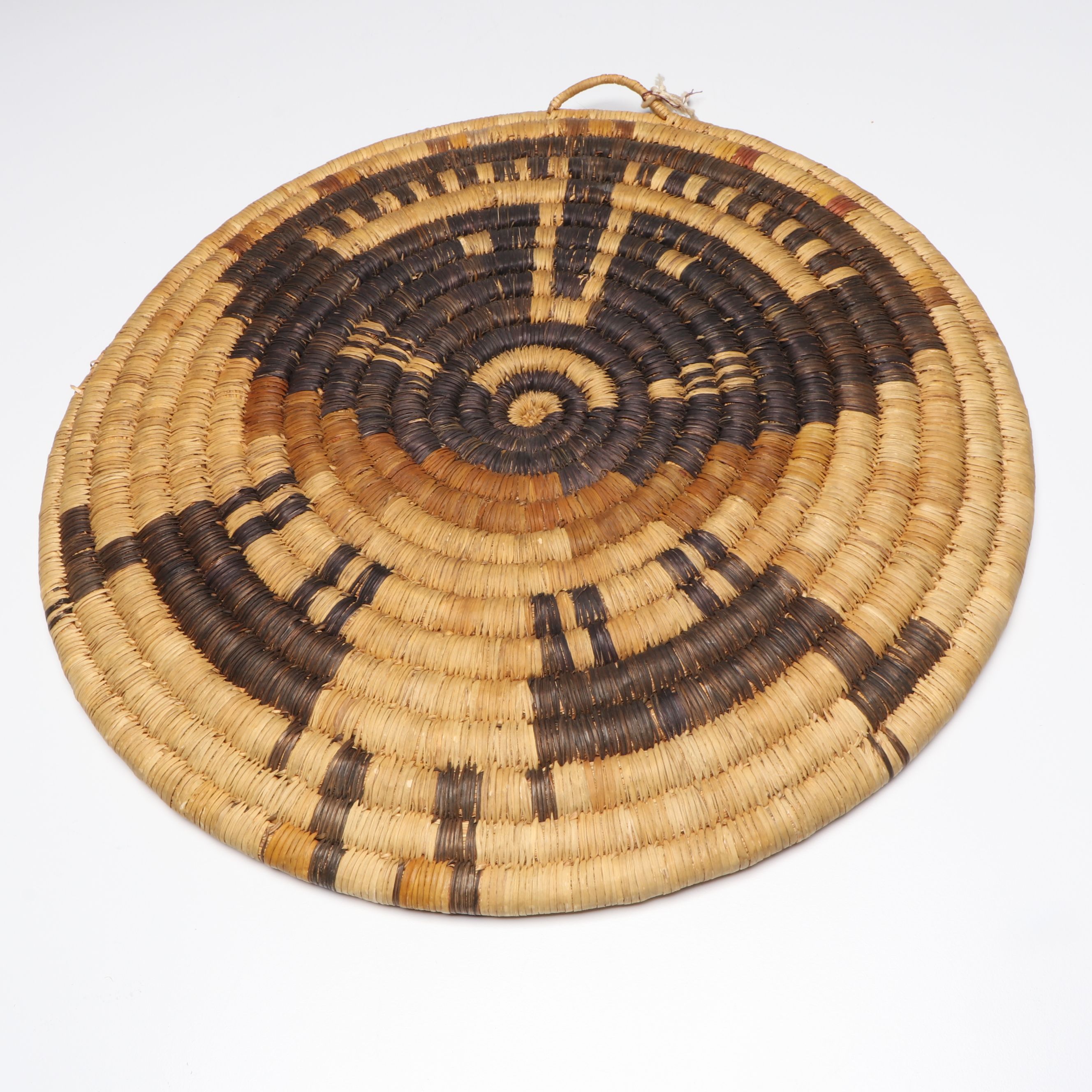 Hopi Handwoven Bear Grass Coiled Plaque, Early 20th Century