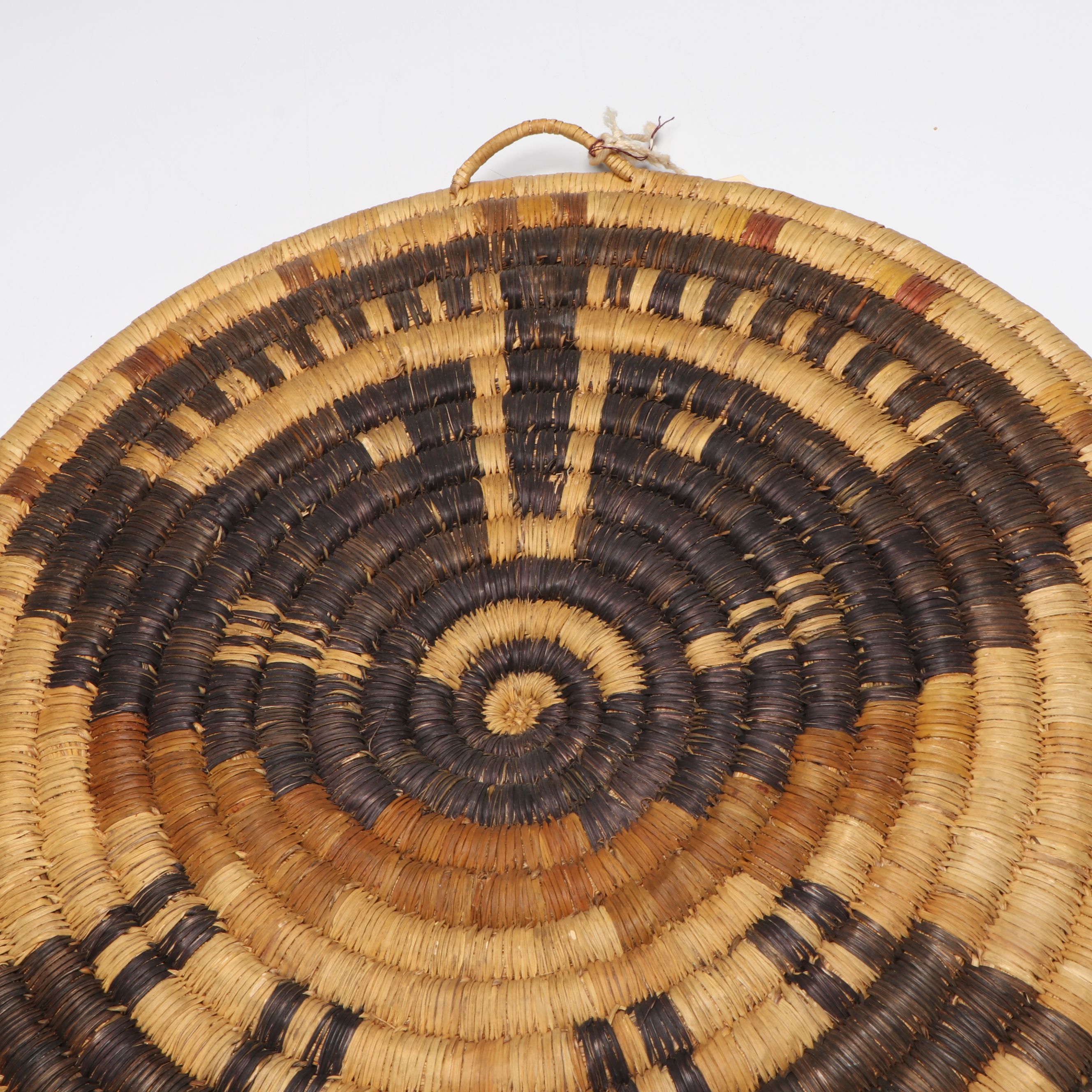 Hopi Handwoven Bear Grass Coiled Plaque, Early 20th Century